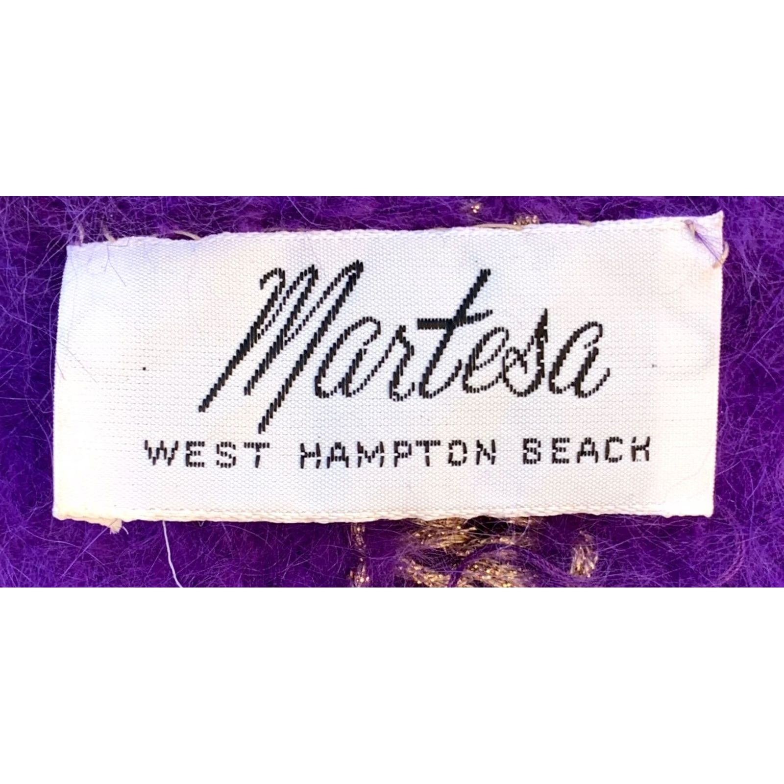 Vintage VINTAGE Martesa West Hampton Beach Purple Fuzzy Angora Gold Metallic Knit S Size S / US 4 / IT 40 - 4 Thumbnail