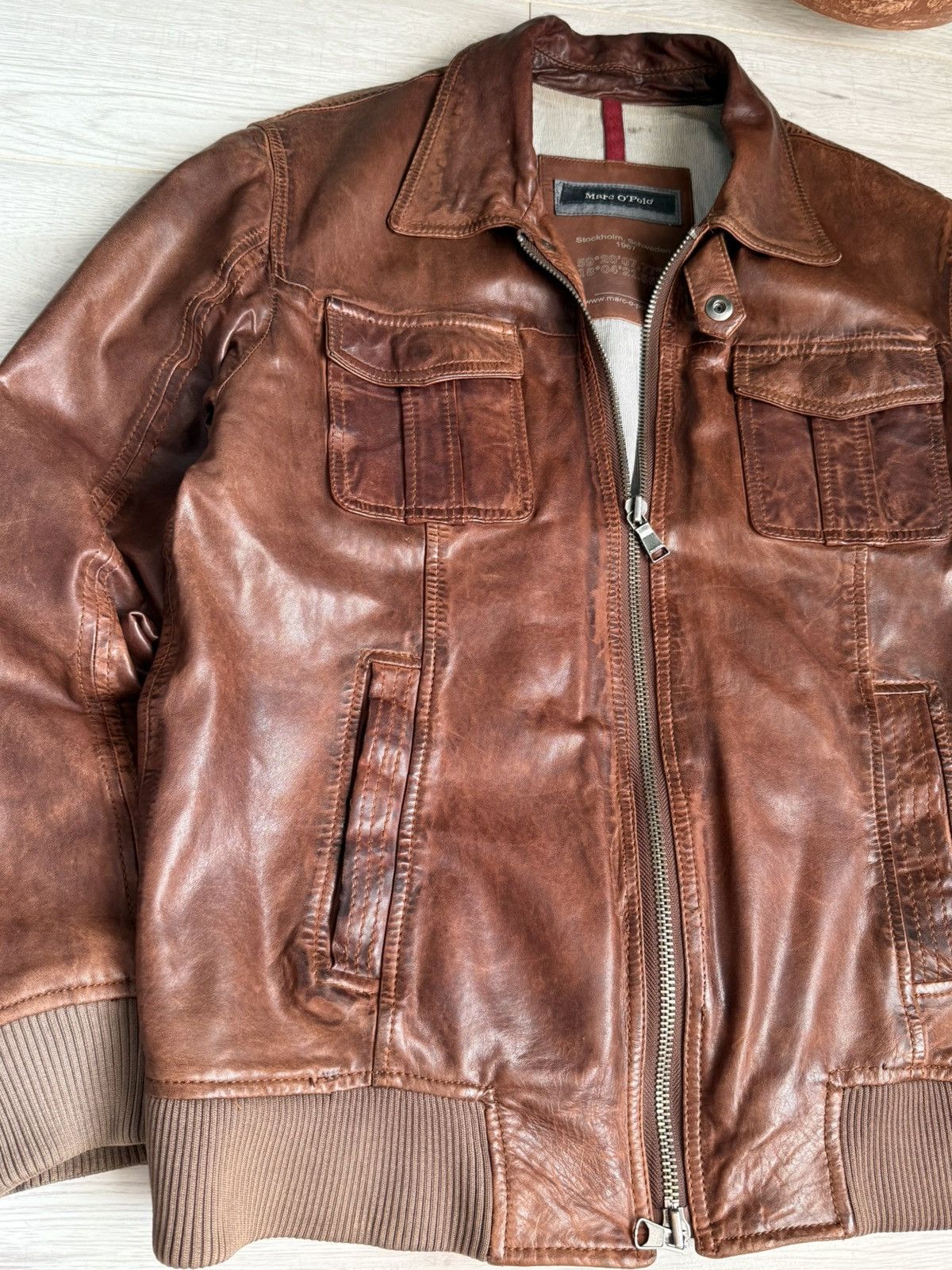 Genuine Leather Vintage Leather Jacket Mark O’polo Size US L / EU 52-54 / 3 - 3 Thumbnail