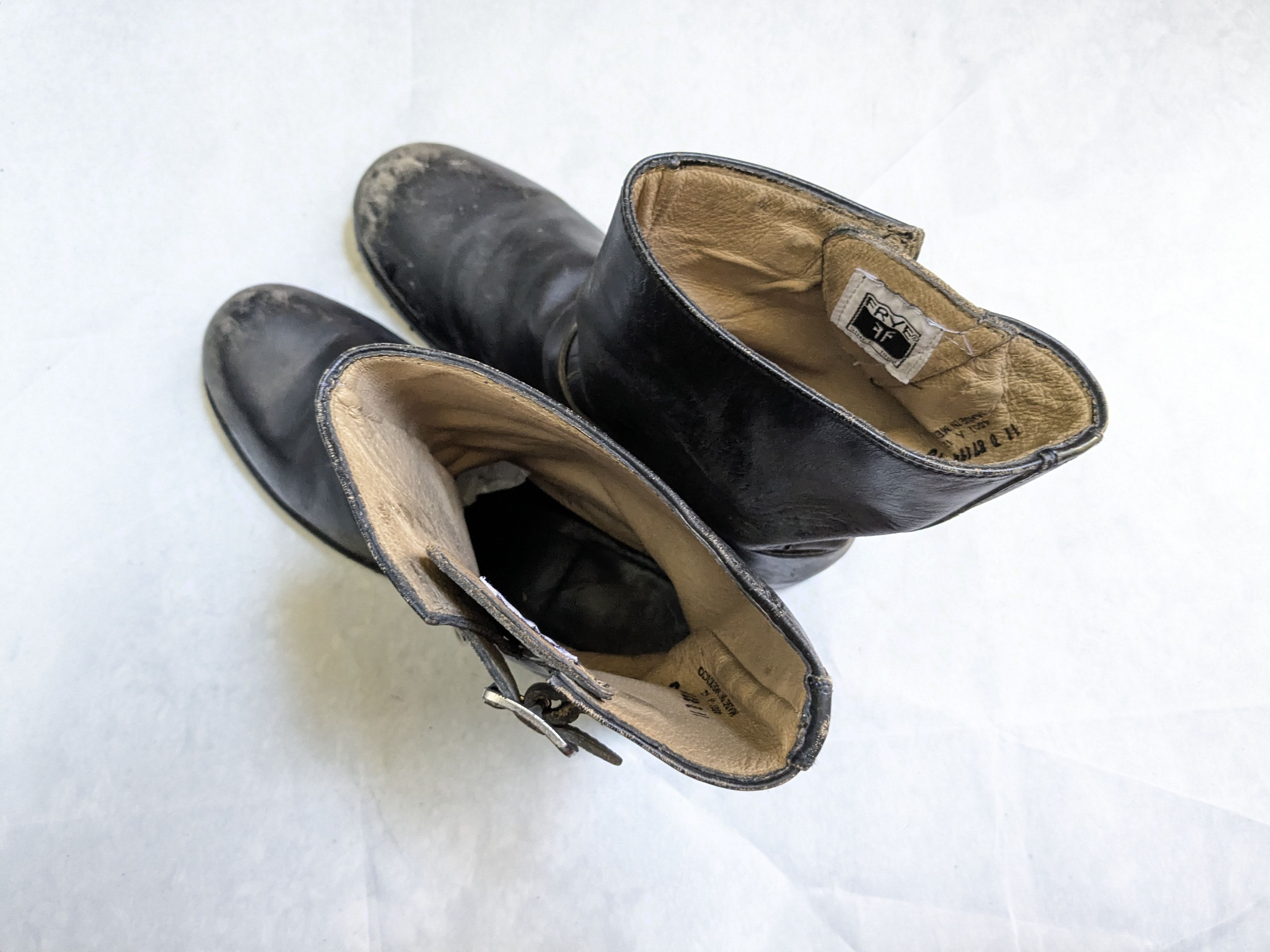 Frye Frye Engineer Black Leather 11 D Leather Buckle Size US 11 / EU 44 - 13 Thumbnail