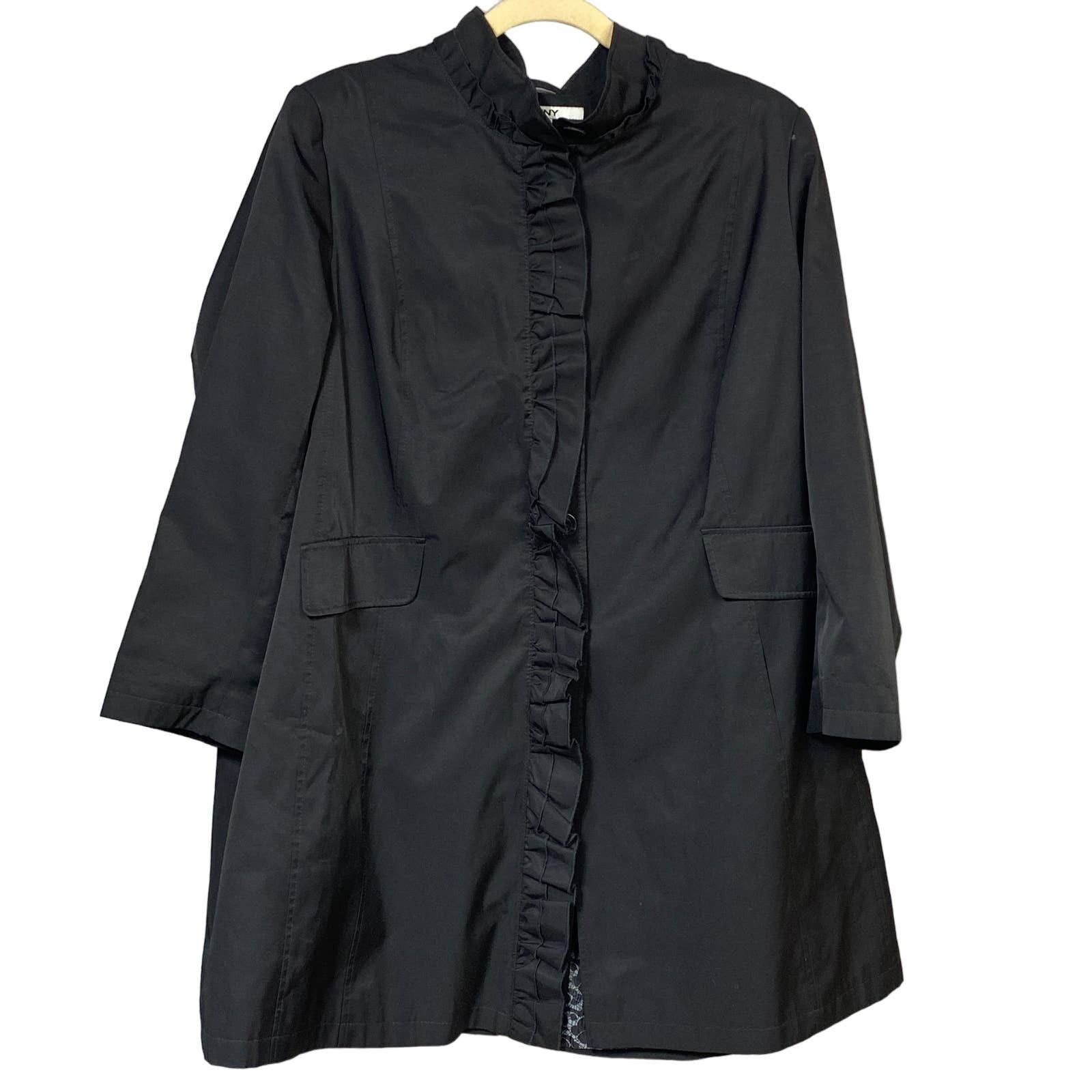 DKNY DKNY Sabring Ruffle Front Walker Midi Trench Coach Size 3X Size 3XL / US 20-22 - 2 Thumbnail