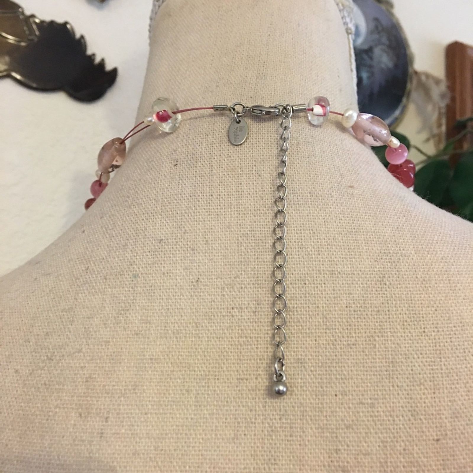 Jewelry Lia Sophia pink tone glass beaded wire necklace Size ONE SIZE - 5 Thumbnail