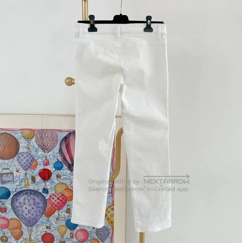 Chanel Chanel White Cotton Women's Denim Pants . Size 23" - 2 Thumbnail