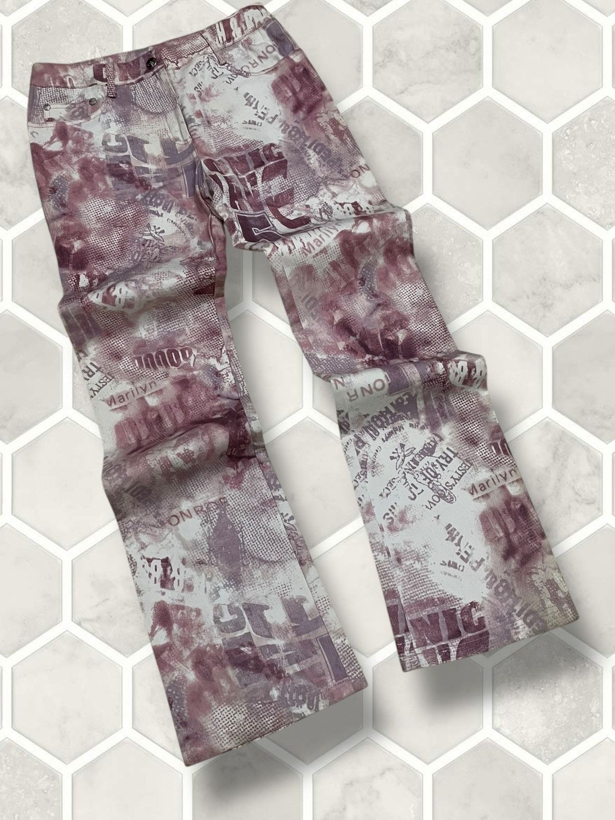 Hysteric Glamour Vintage 1990s Ghole Paris Maryline Monroe Fullprint Pant Size US 26 / EU 42 - 2 Thumbnail