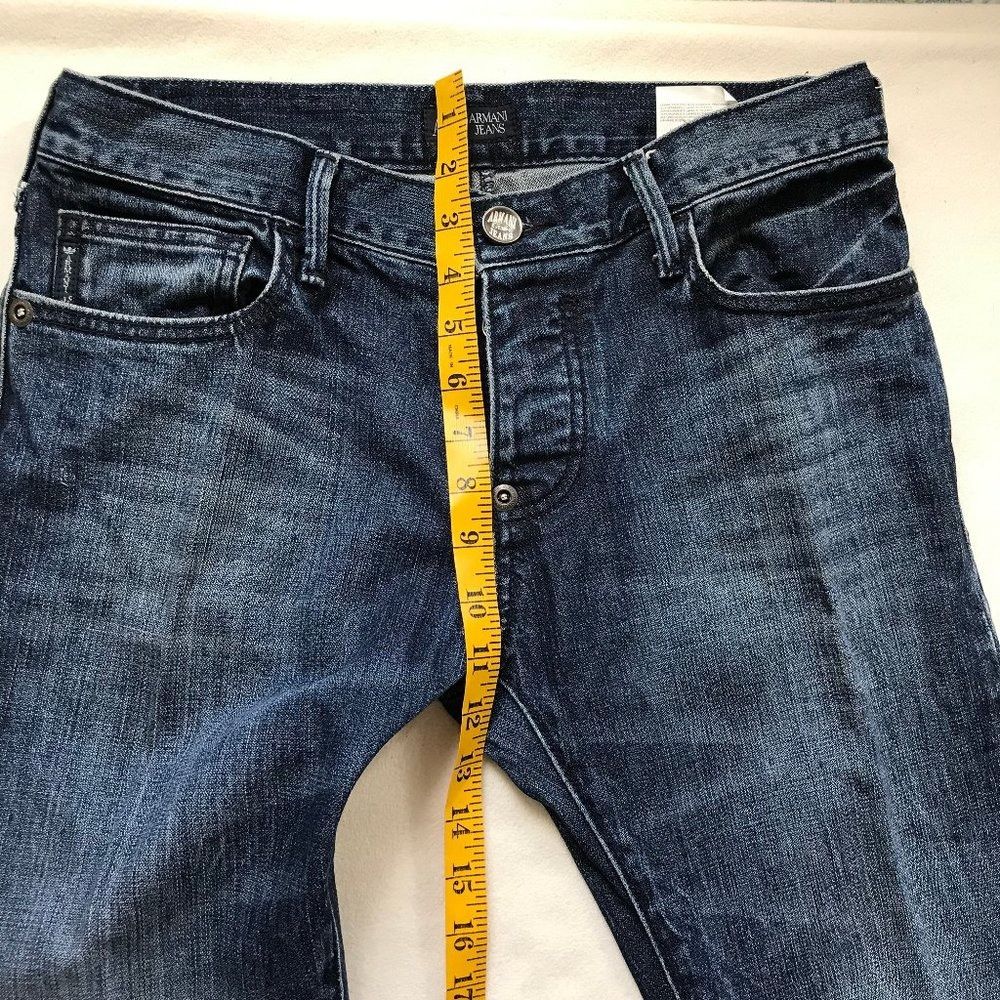 Giorgio Armani Armani Jeans J024L Dark Wash Medium Rise Straight Leg Women' Size 29" - 11 Thumbnail