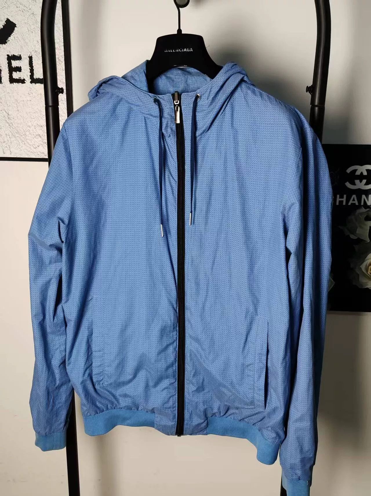 fendi reversible printed jacket in blue