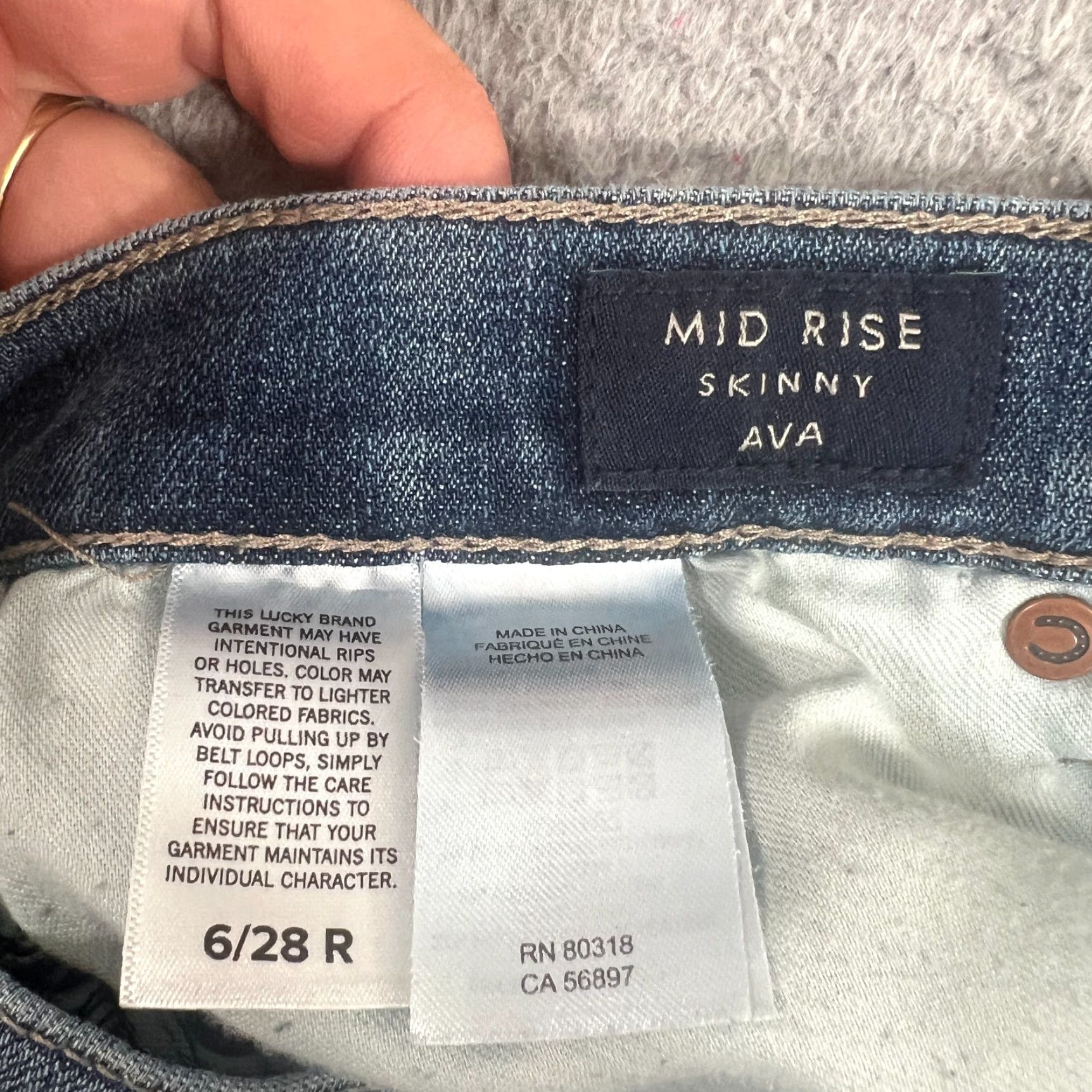 Lucky Brand Lucky Brand Jeans Womens 6/28 Blue Denim Ava Skinny Raw Size 29" - 7 Thumbnail