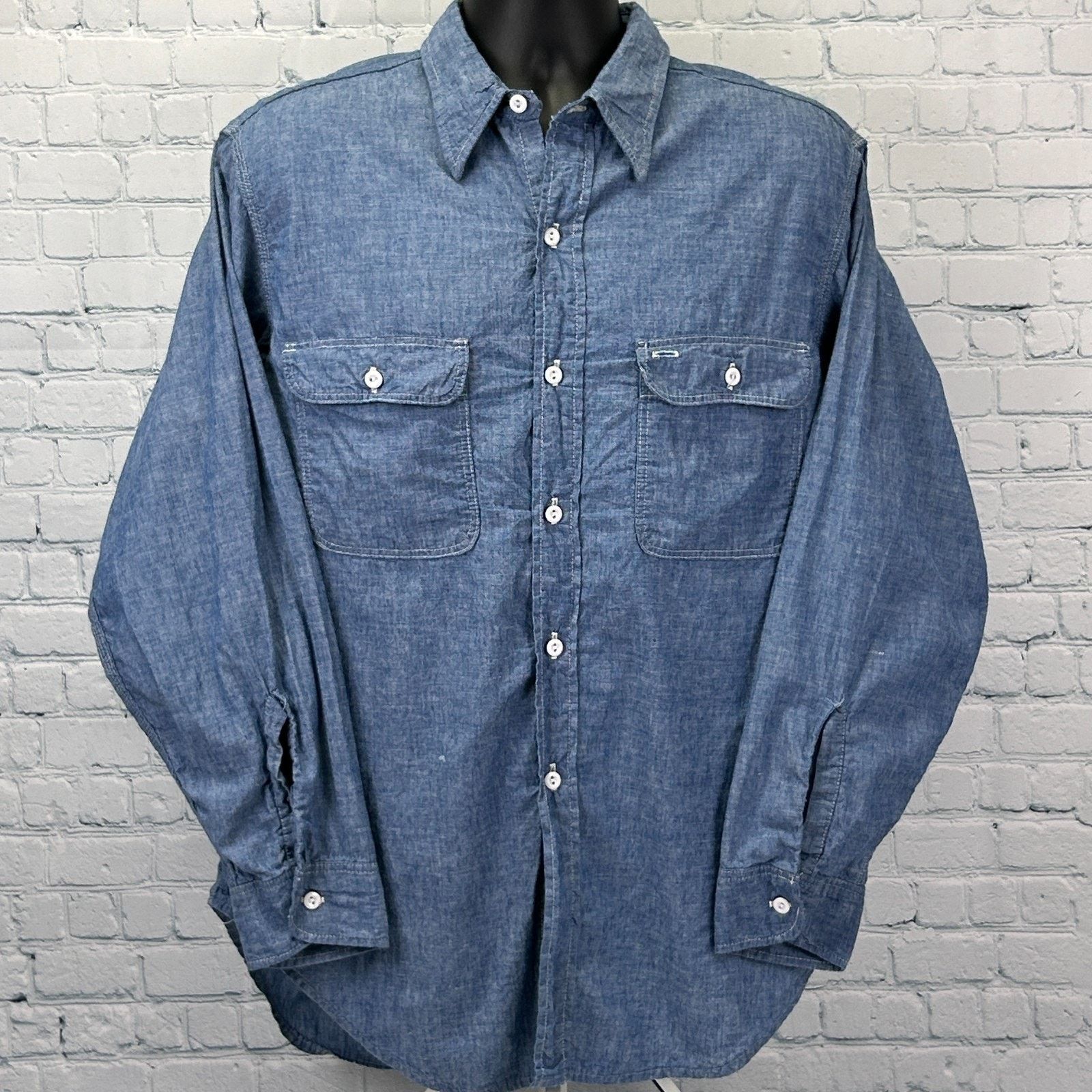 JCPenney Vintage 70s Orangutan Button Front Shirt Denim XL X-Large Size US XL / EU 56 / 4 - 2 Thumbnail