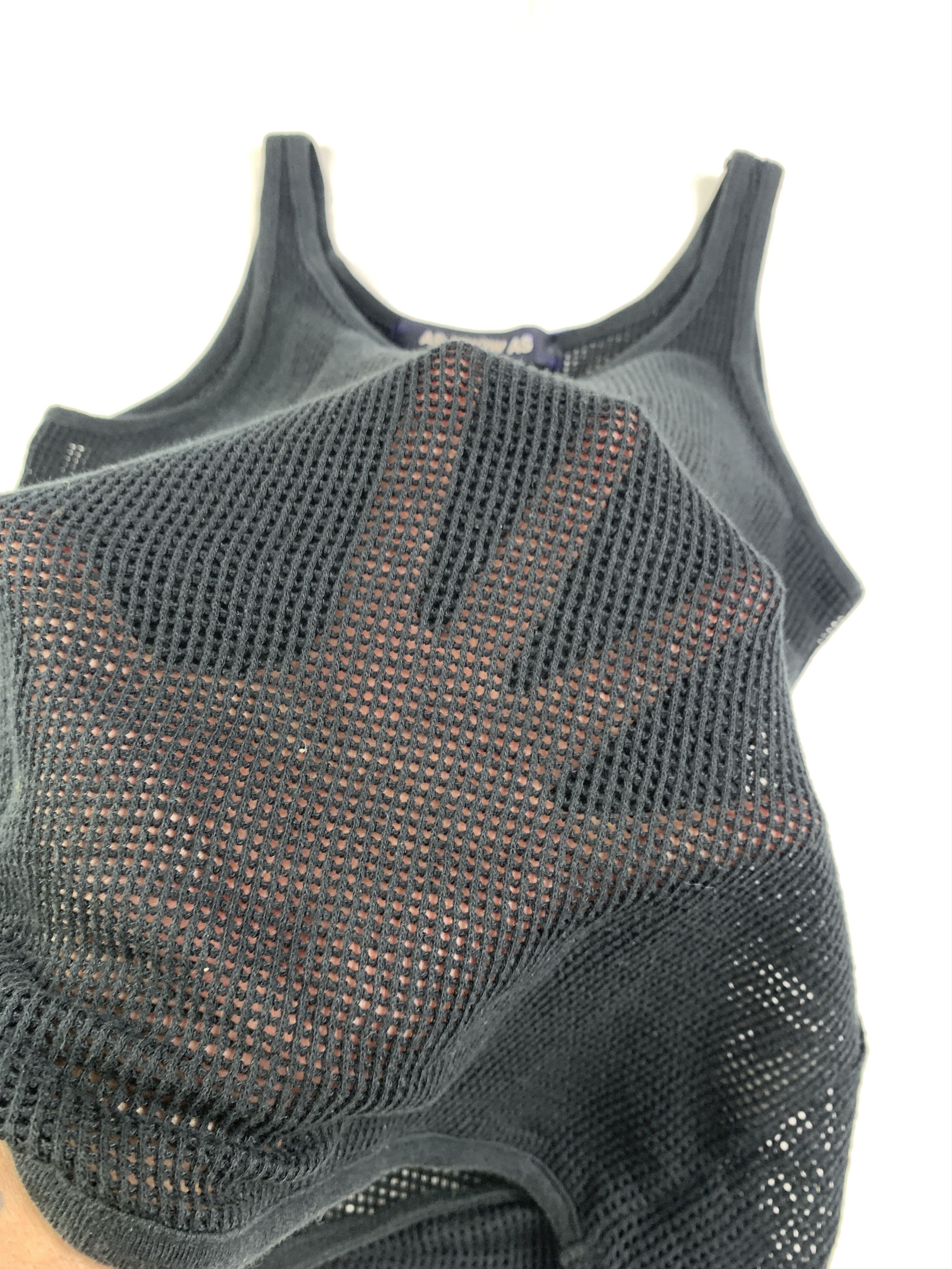Japanese Brand AS KNOW AS Black Mesh Wire Tanktop (M) Size M / US 6-8 / IT 42-44 - 4 Thumbnail