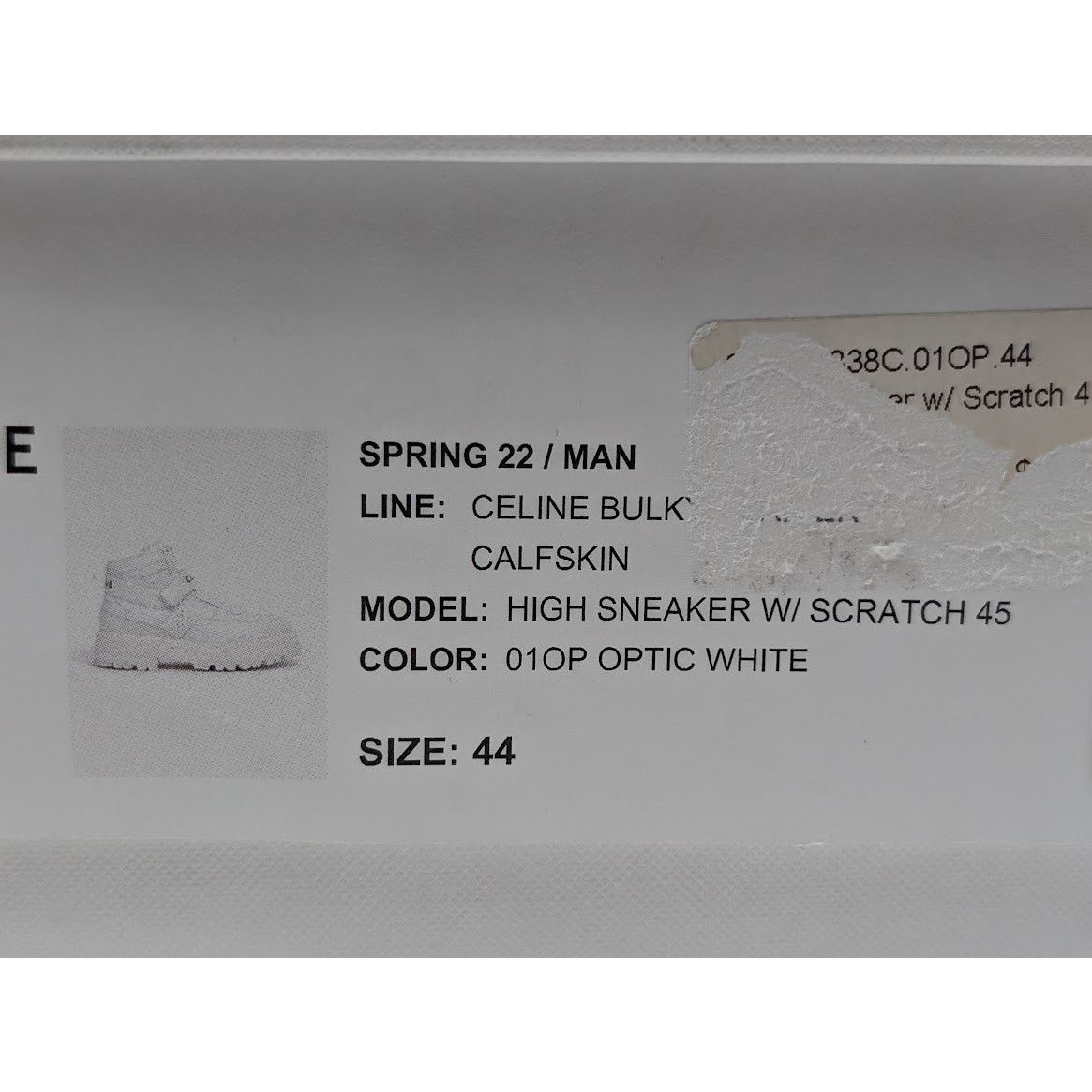 Celine o1rshd1 Calfskin High Sneaker W/ Scratch in Optic White Size US 11 / EU 44 - 22 Thumbnail