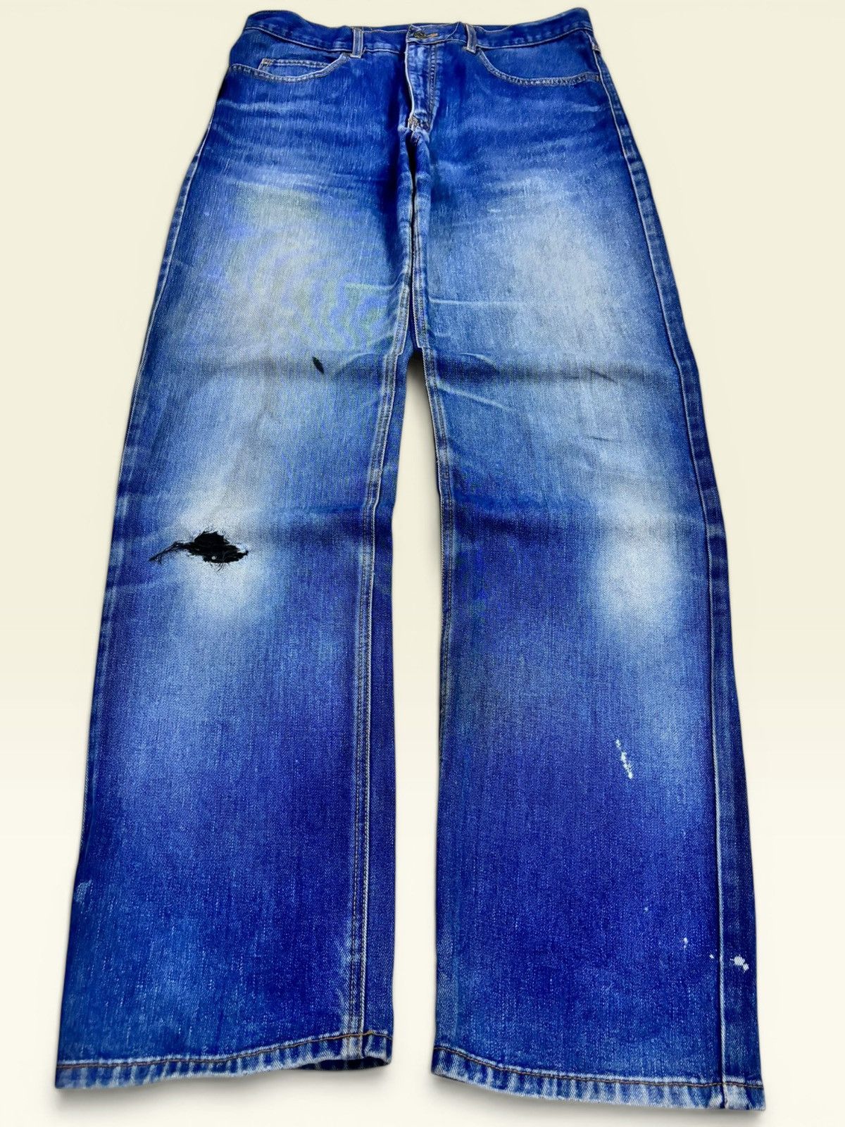 Trussardi Vtg Italy Trussardi Blue Washed Faded Distress Jeans Size US 34 / EU 50 - 1 Thumbnail