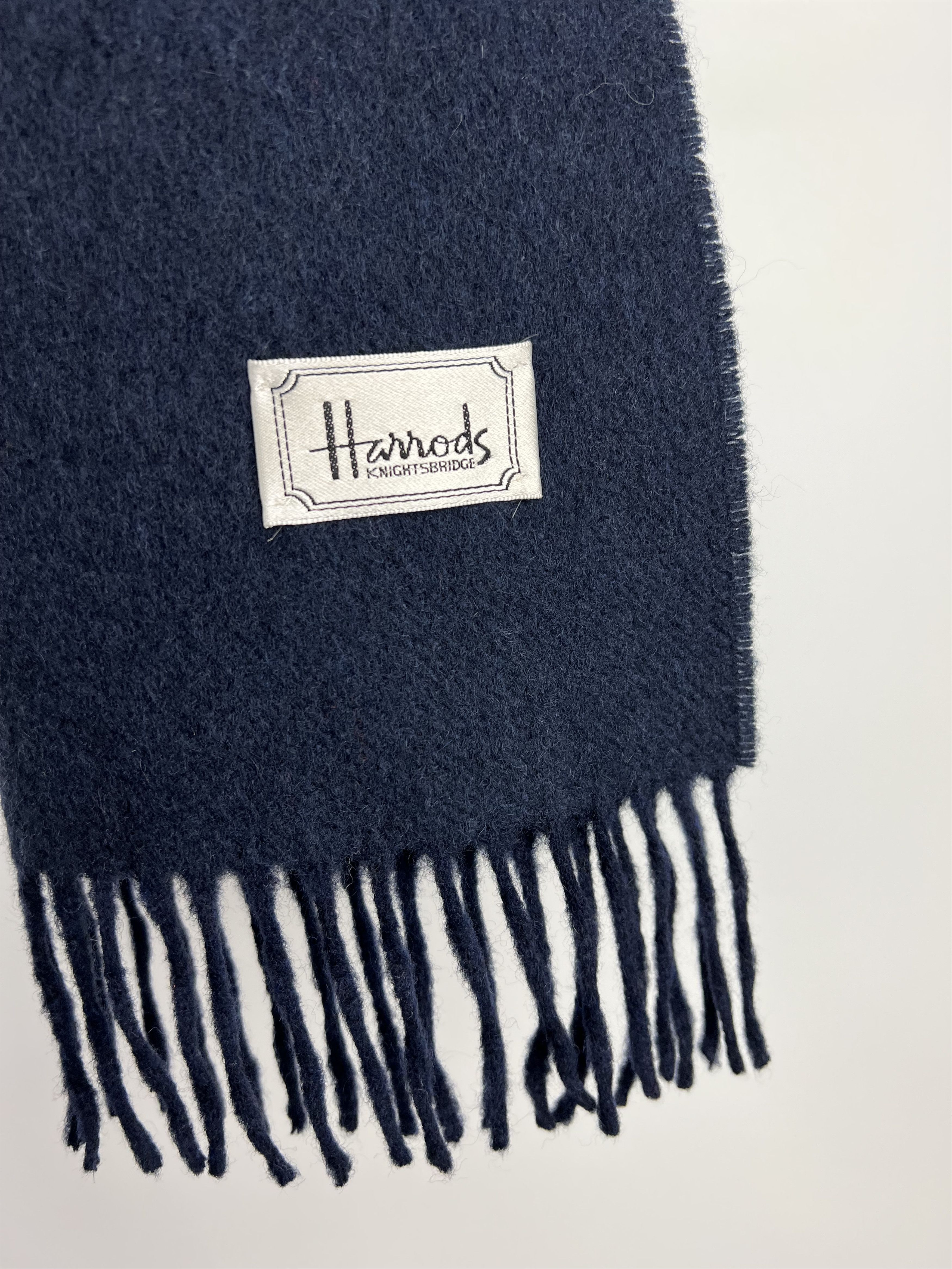 Harrods Harrods Navy Blue Cashmere Scarf Size ONE SIZE - 2 Thumbnail