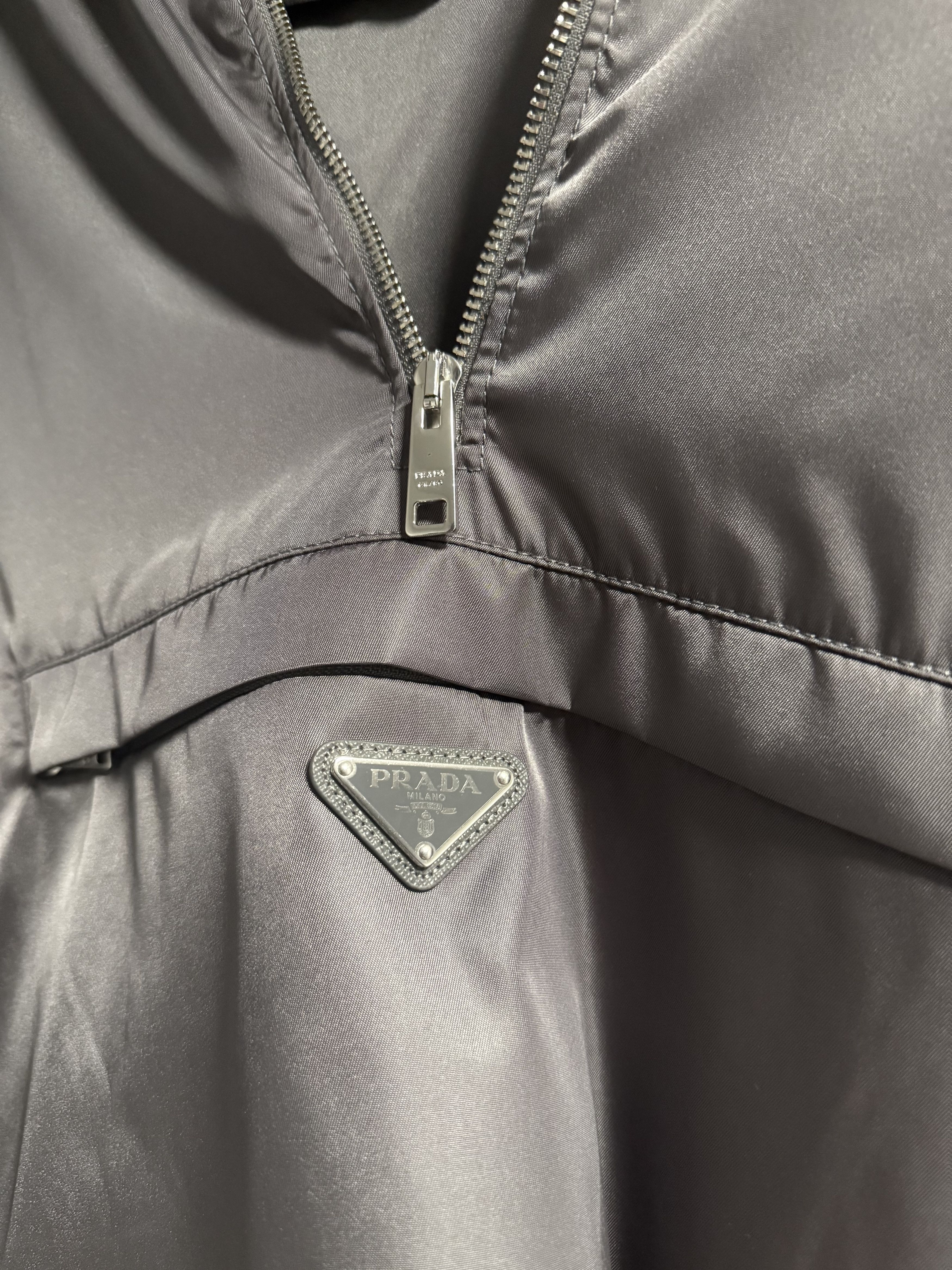 Prada PRADA Nylon Anorak jacket Size M Gray Size US M / EU 48-50 / 2 - 2 Thumbnail