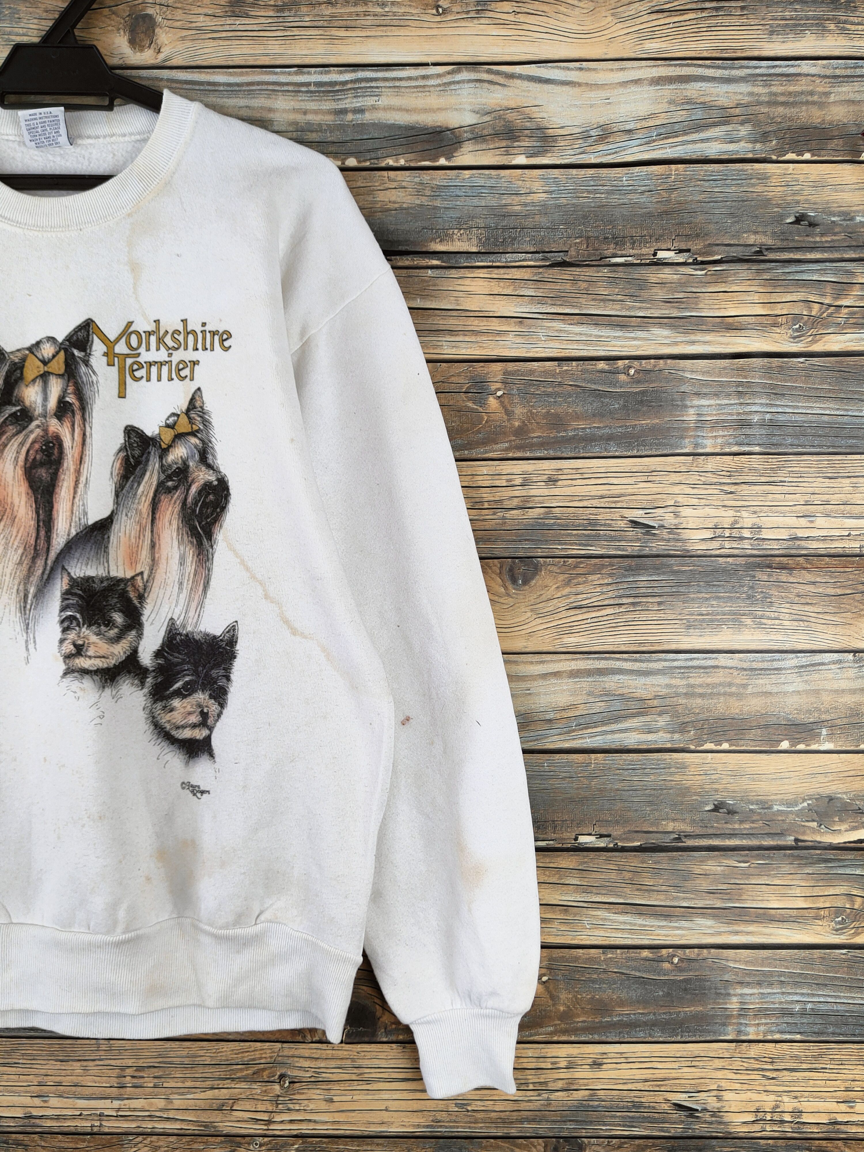 Japanese Brand Vintage Big Print 🔥 Laura Rogers White Dogs Sweatshirt Size M / US 6-8 / IT 42-44 - 6 Thumbnail