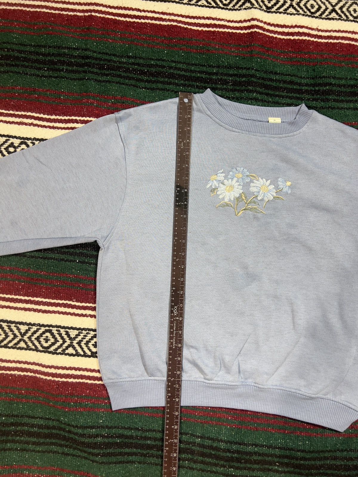 Vintage Vintage Blue Daisies Sweater Size XL / US 12-14 / IT 48-50 - 5 Thumbnail
