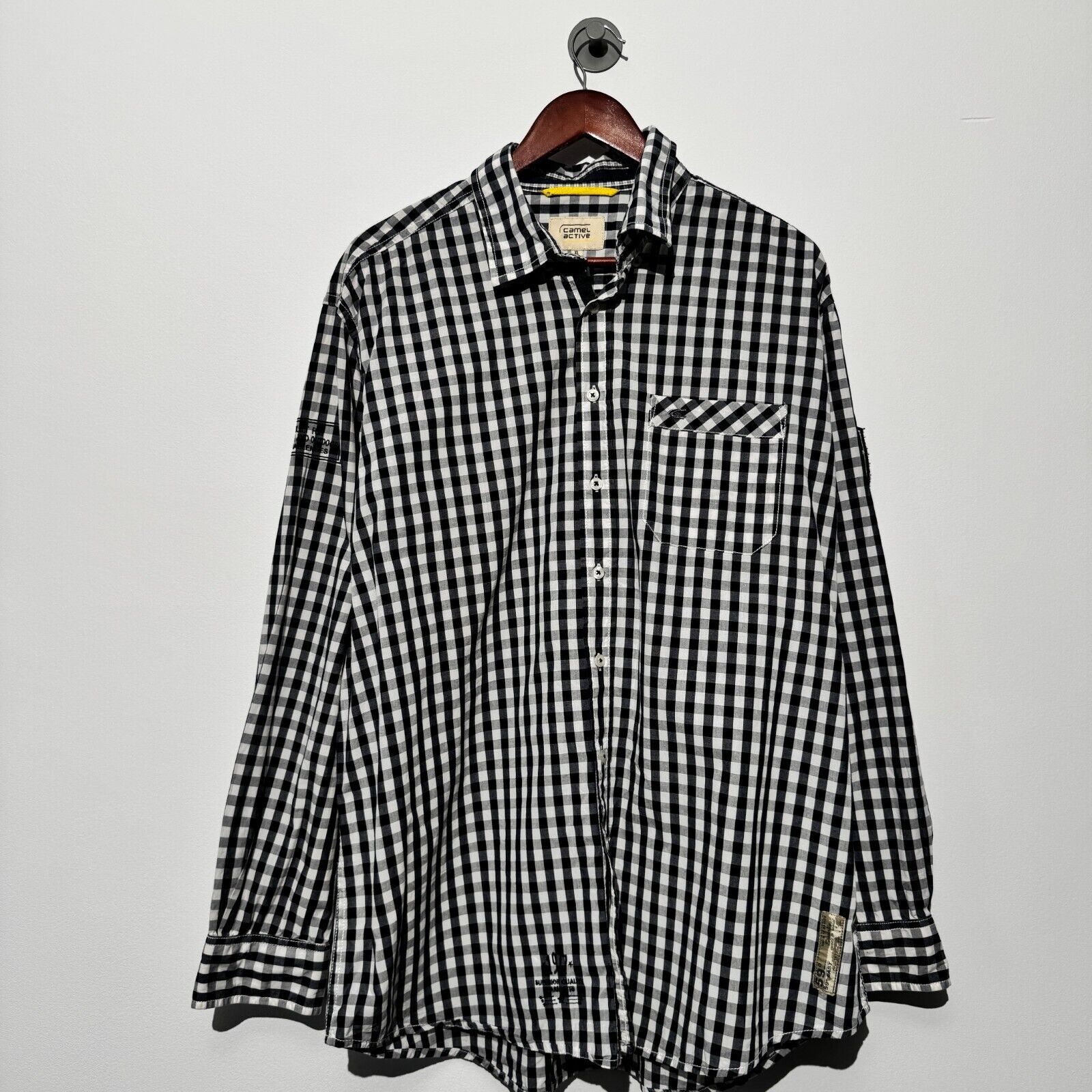 camel active Camel Active Unisex Black White Cotton Shirt Size XL Regular Size US XL / EU 56 / 4 - 1 Thumbnail