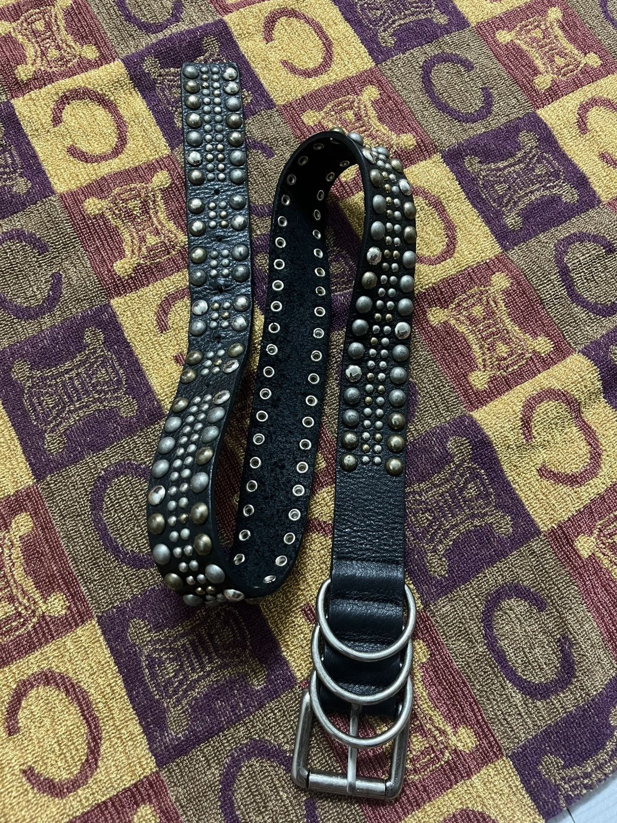 Handmade Studded Belt Fully Leather Inpired BB.Simon Size 34 - 2 Thumbnail