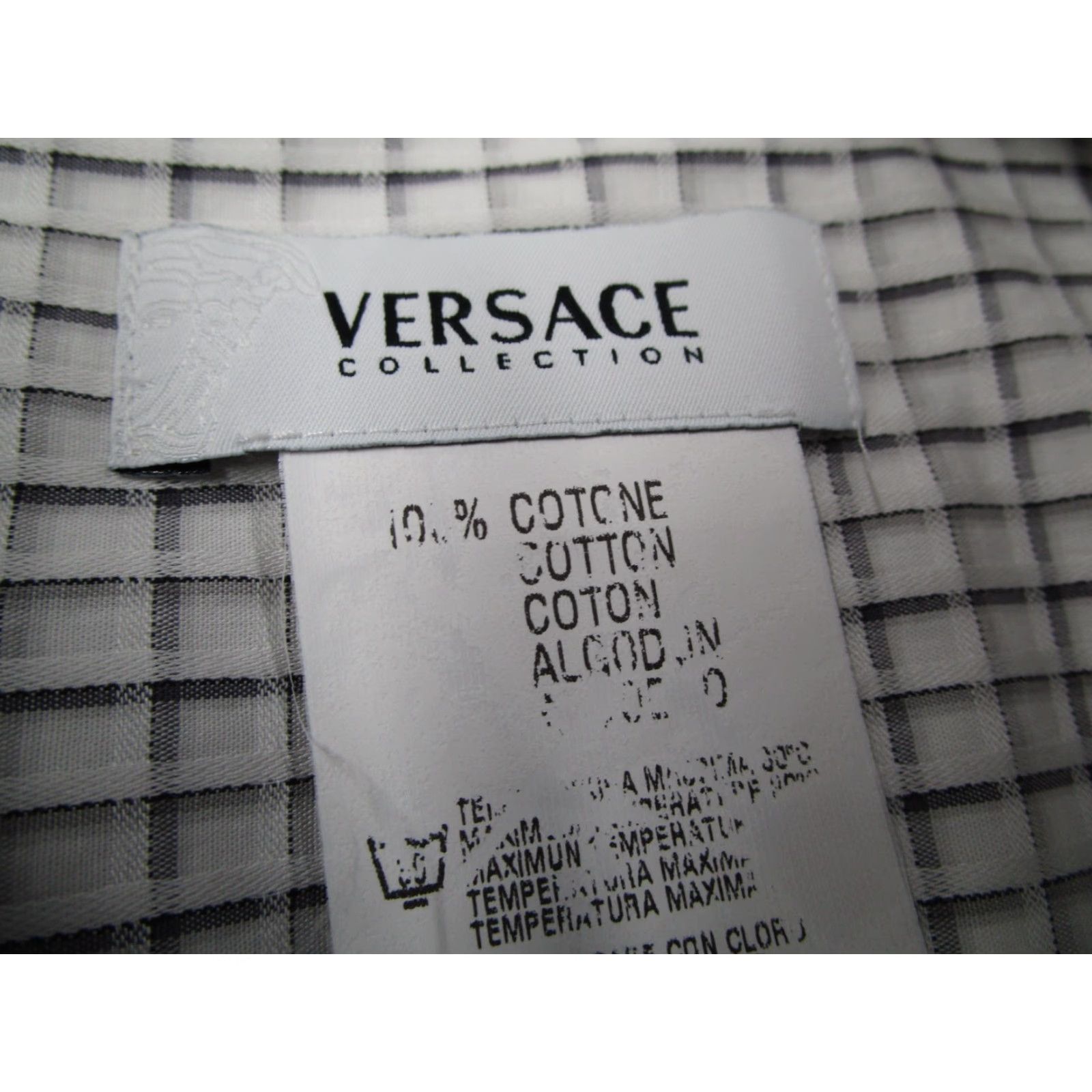 Versace VINTAGE Versace COLLECTION Shirt Mens White Check Long Sleeve Button Up 42 16.5 Size US XL / EU 56 / 4 - 3 Thumbnail