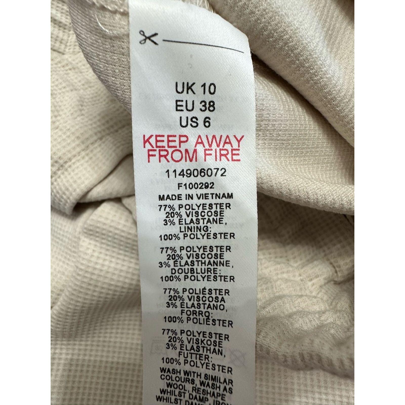 Topshop Topshop Dress Pants Ivory Waffle Knit Pull On 6 New Size 33" - 8 Thumbnail