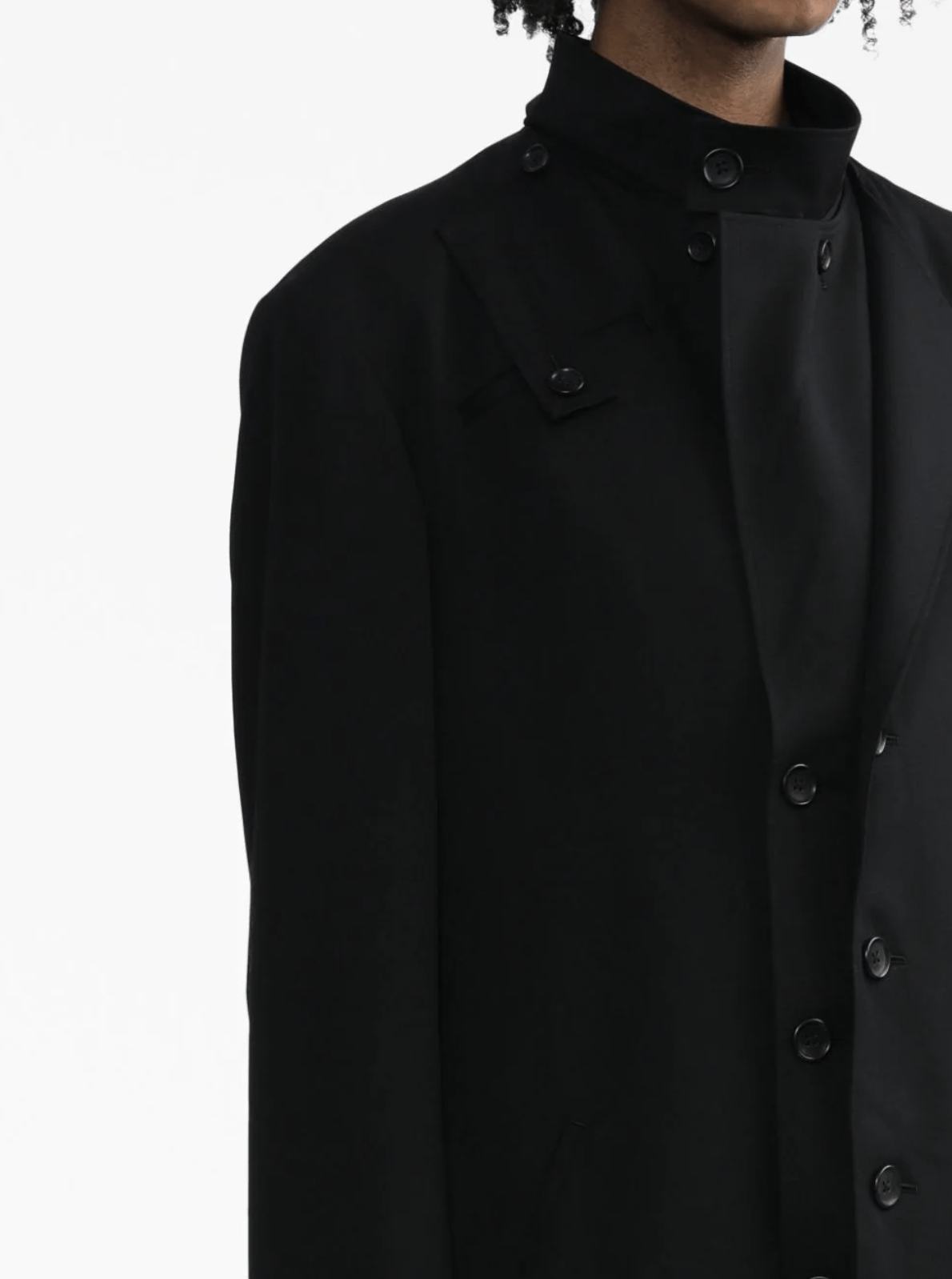 Yohji Yamamoto Yohji Yamamoto Homme Gabardine Left Double Spare Stand Coat Size US S / EU 44-46 / 1 - 17 Thumbnail