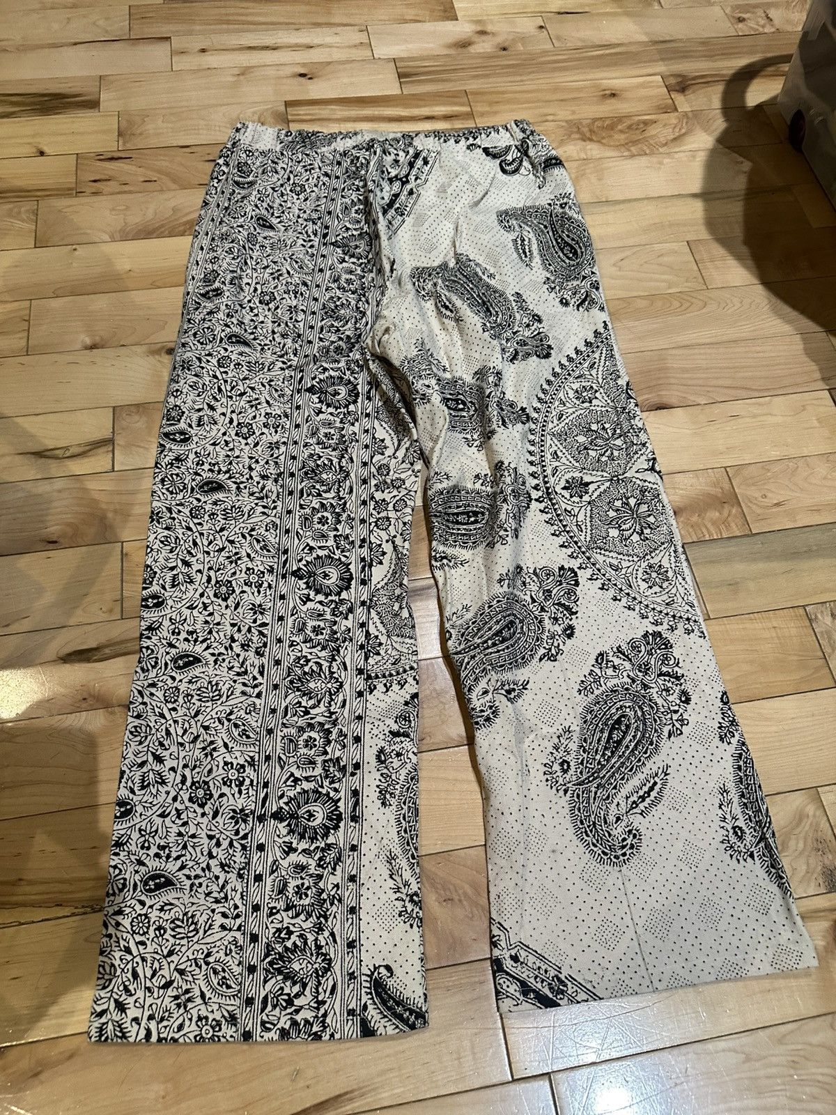 Paria Farzaneh 2021 Persian Paisley Hand Printed Pants Large Size US 34 / EU 50 - 2 Thumbnail