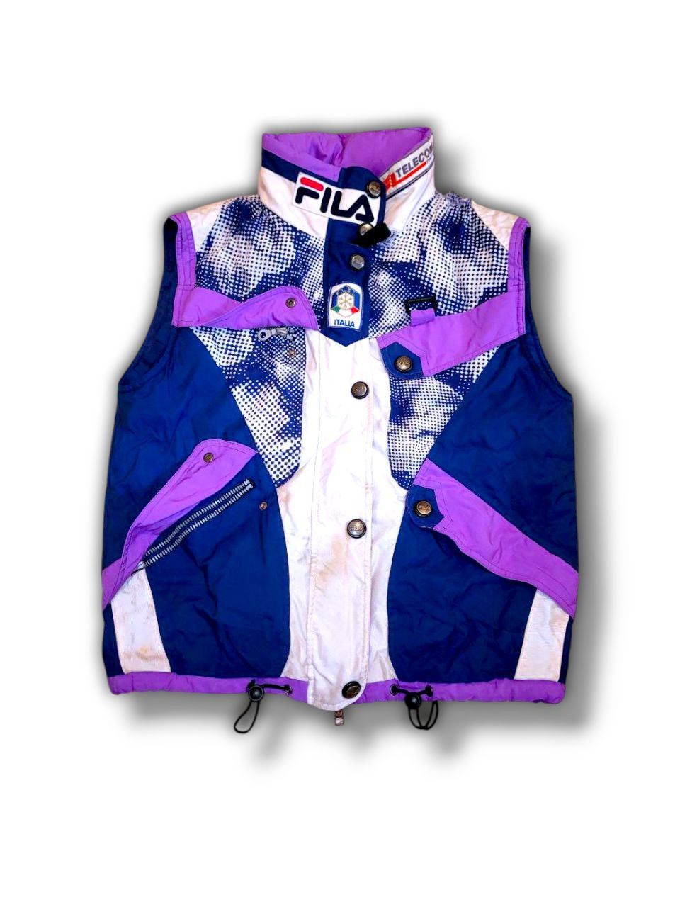Fila 90s Ski Team Italia Colorblock Gilet Italian Sportswear Size US L / EU 52-54 / 3 - 1 Thumbnail