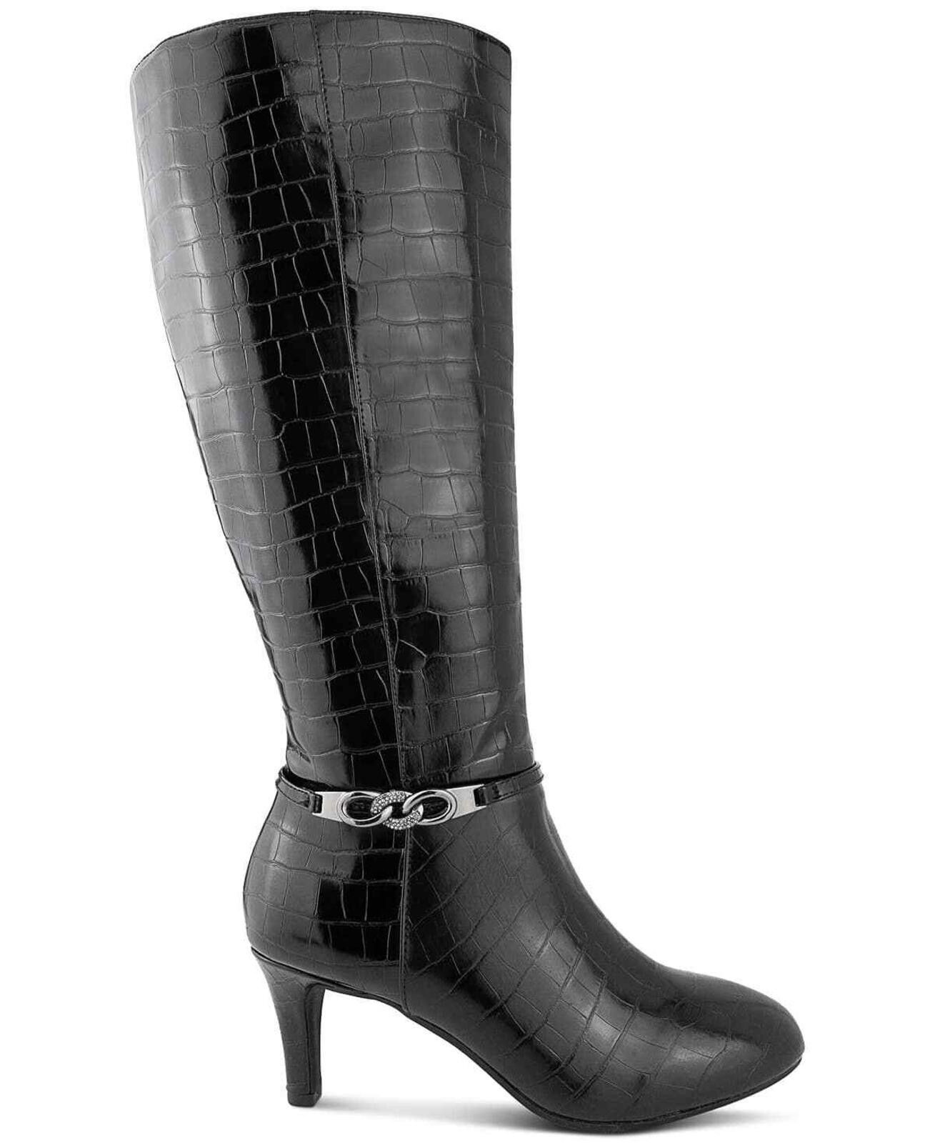 Other Karen Scott Women's Black Crocodile Hanna Dress Boots 9.5 Size US 9.5 / IT 39.5 - 2 Thumbnail
