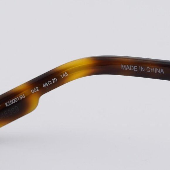 Kenzo Kenzo KZ50015U 052 Eyeglasses Havana/Gold 48mm Round Frame Size ONE SIZE - 5 Thumbnail