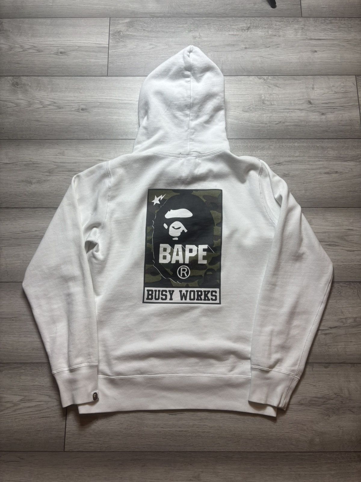 Bape Bape busy works spellout pullover hoodie Size US L / EU 52-54 / 3 - 1 Thumbnail