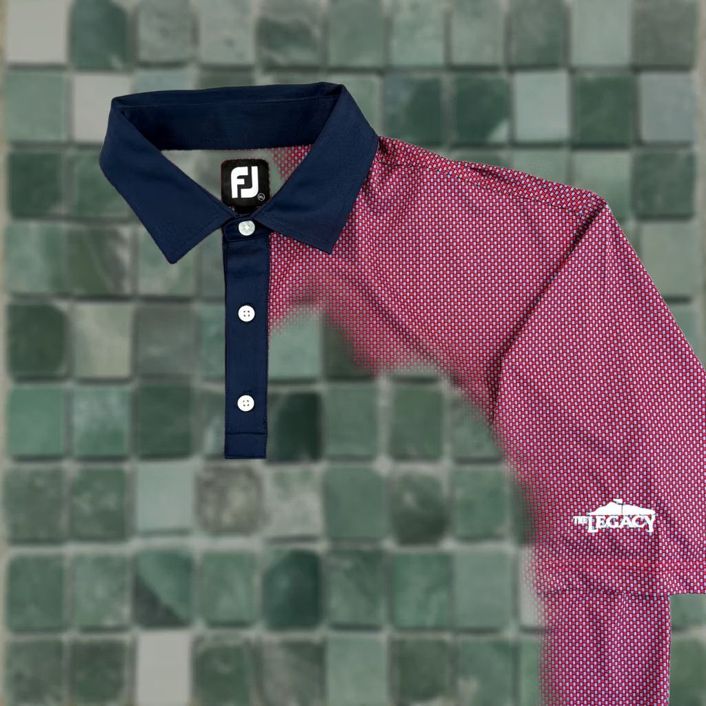 Footjoy FootJoy Polo Shirt Men XL Geo Navy Scarlet Performance Golf NEW Size US XL / EU 56 / 4 - 1 Thumbnail