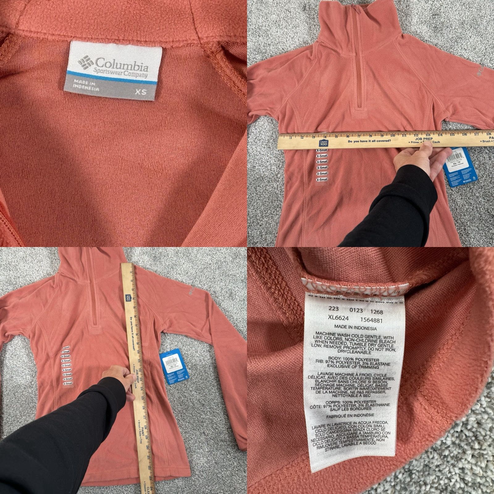 Vintage Columbia Fleece Jacket Womens XS 1/4 Zip Pullover Orange Peach Solid Outdoor Classic Basic Jacket Womens XS Size XS / US 0-2 / IT 36-38 - 8 Thumbnail