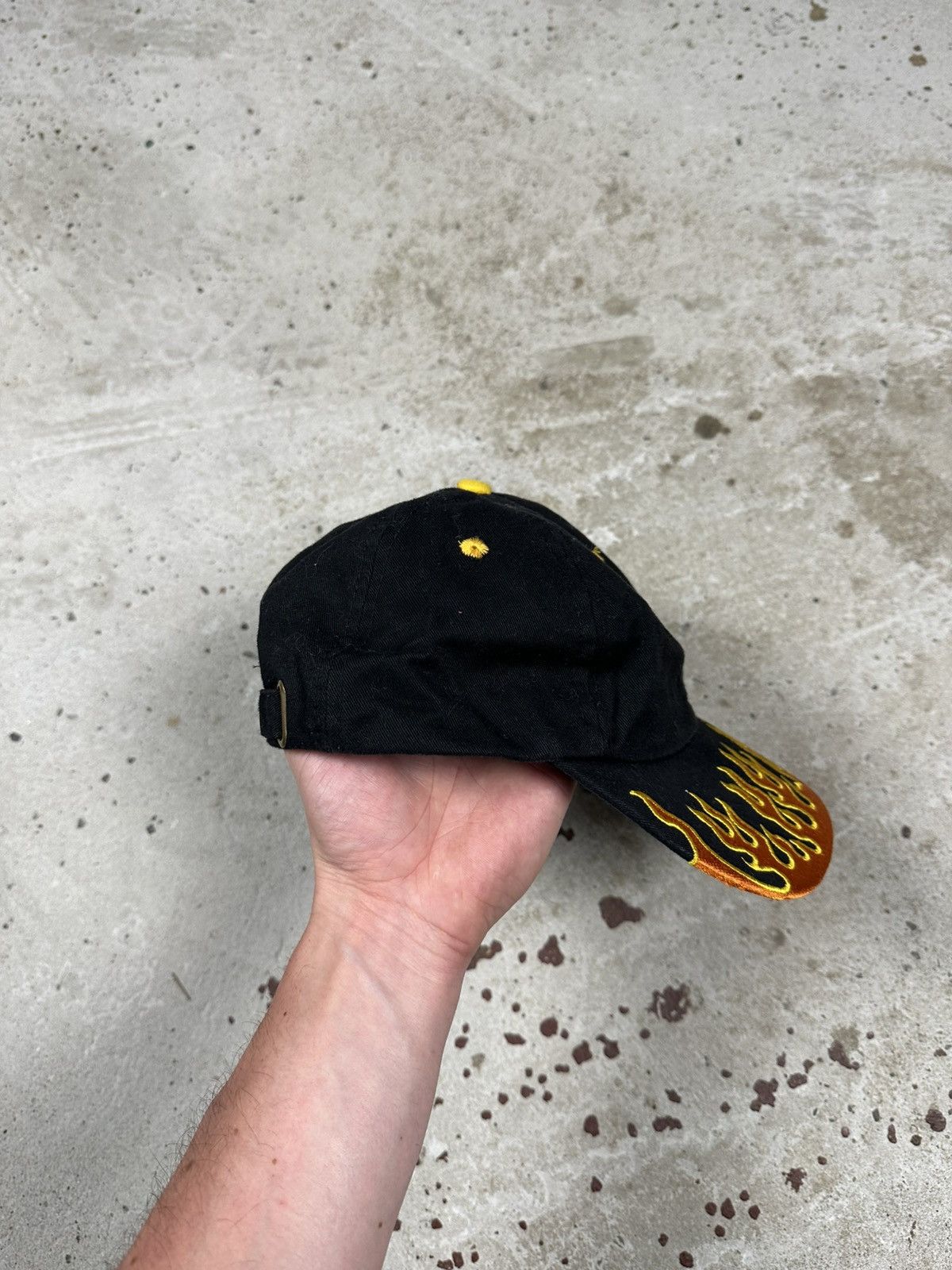 Japanese Brand Vintage Y2K Flame Red Black Racing Hat Cap Size ONE SIZE - 5 Thumbnail