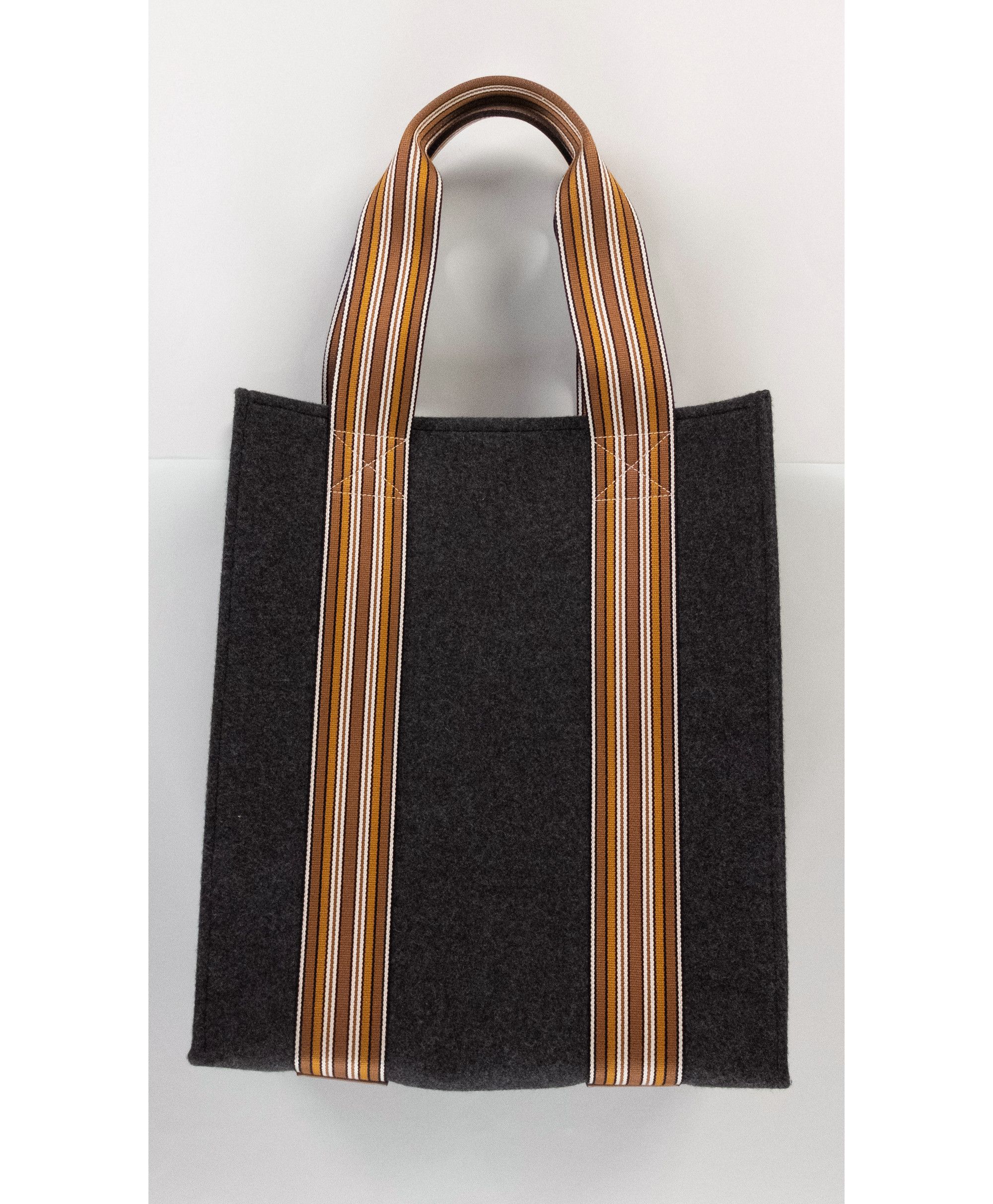 Loro Piana LORO PIANA Suitcase Stripes dark gray cashmere tote bag NWT Size ONE SIZE - 6 Thumbnail
