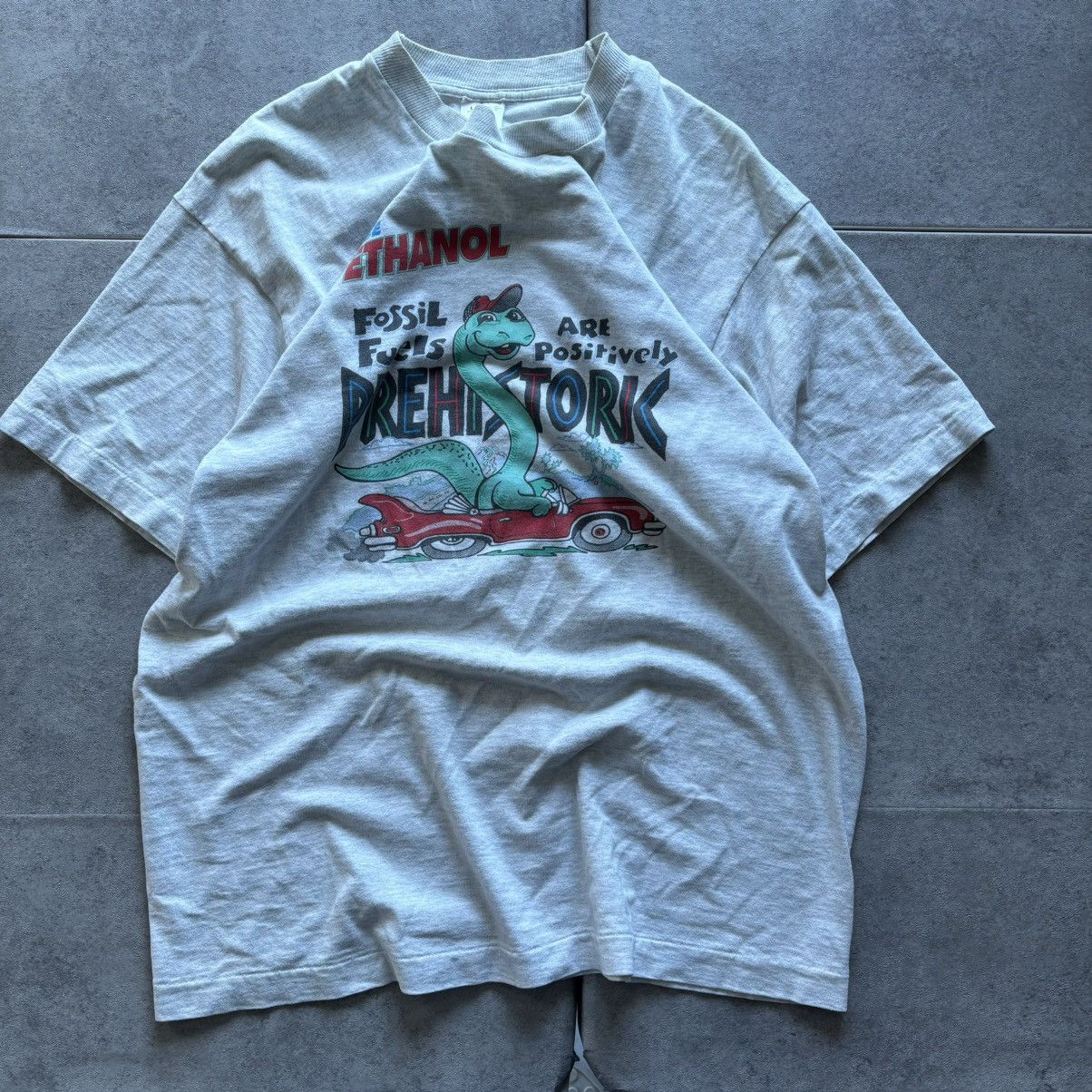 Fruit Of The Loom Vintage 90s gray use ethanol anti fossil fuel tshirt funny Size US L / EU 52-54 / 3 - 1 Thumbnail