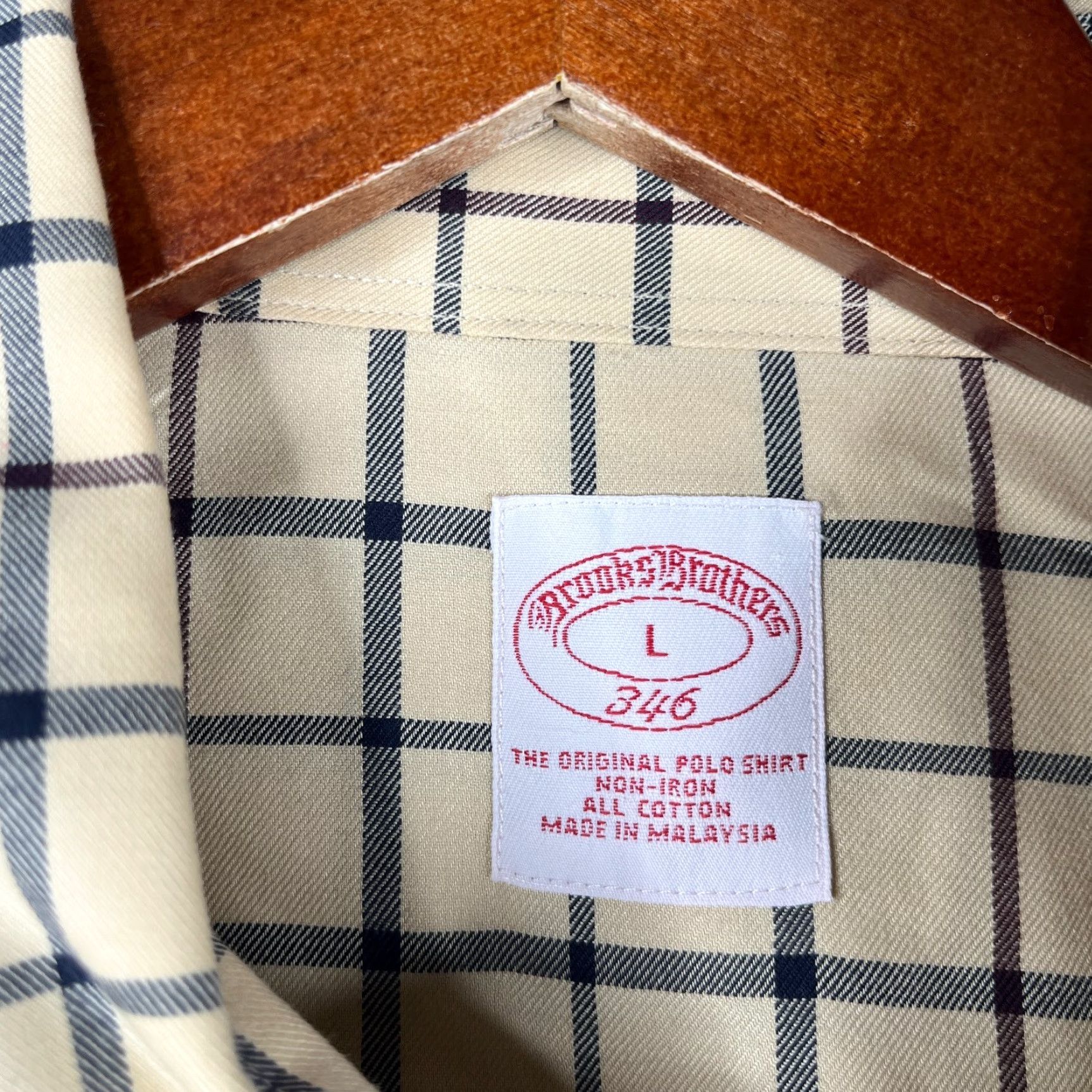 Brooks Brothers Brooks Brothers 346 Shirt Long Sleeve Button-Up Ivory Check Non-Iron Casual Size US L / EU 52-54 / 3 - 5 Thumbnail