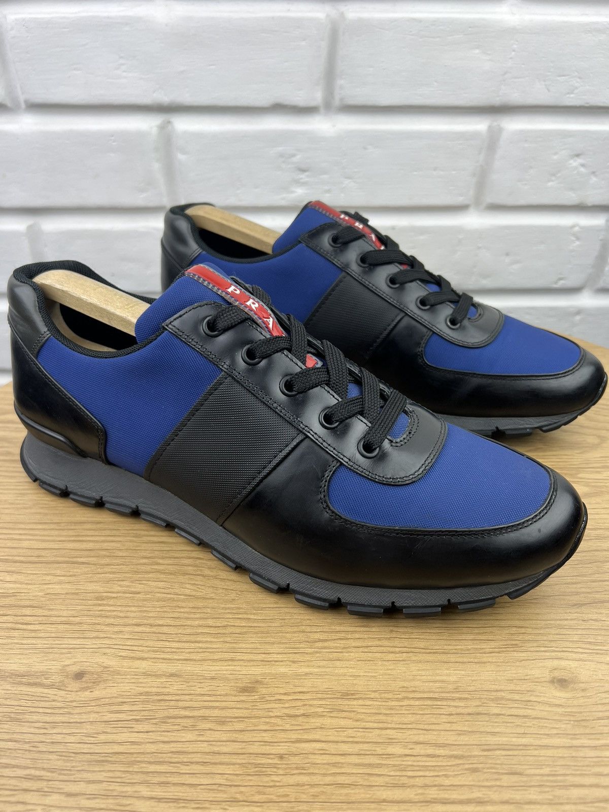 Prada PRADA Sneakers Low-Top Leather Nylon Shoes Red Tab Men’s Size US 11 / EU 44 - 4 Thumbnail