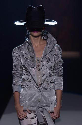 Gianfranco Ferre SS2004 Sun Pattern Silver Jacket Size M / US 6-8 / IT 42-44 - 2 Thumbnail