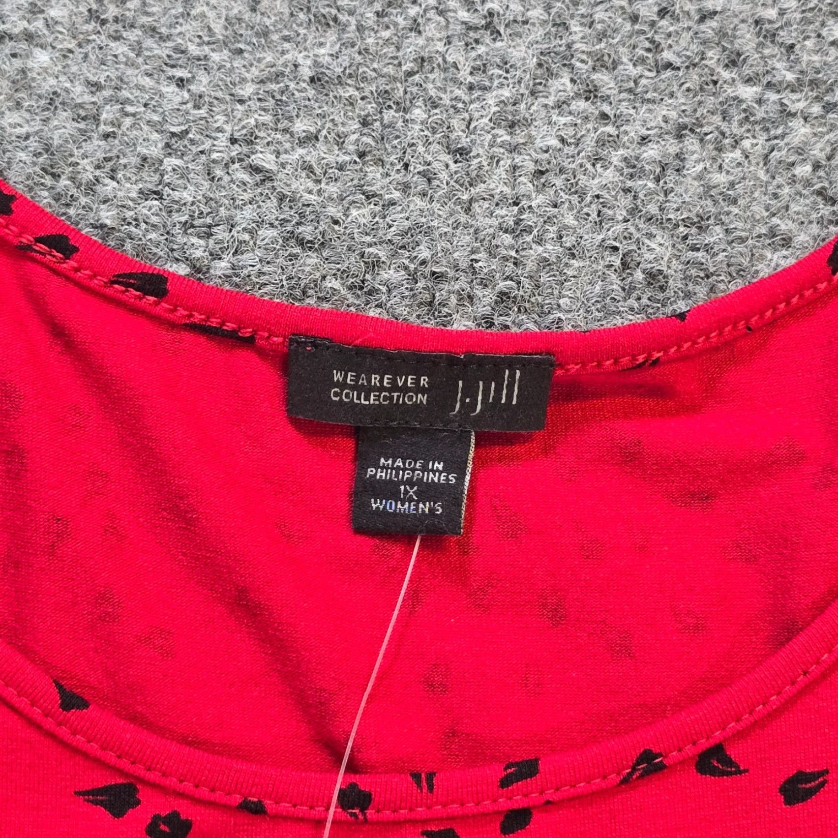 J. Jill J. Jill Top Womens 1X Red Black Dotted Tunic Stretch Wearever Career Casual Shirt Blouse Modern Size XL / US 12-14 / IT 48-50 - 4 Thumbnail