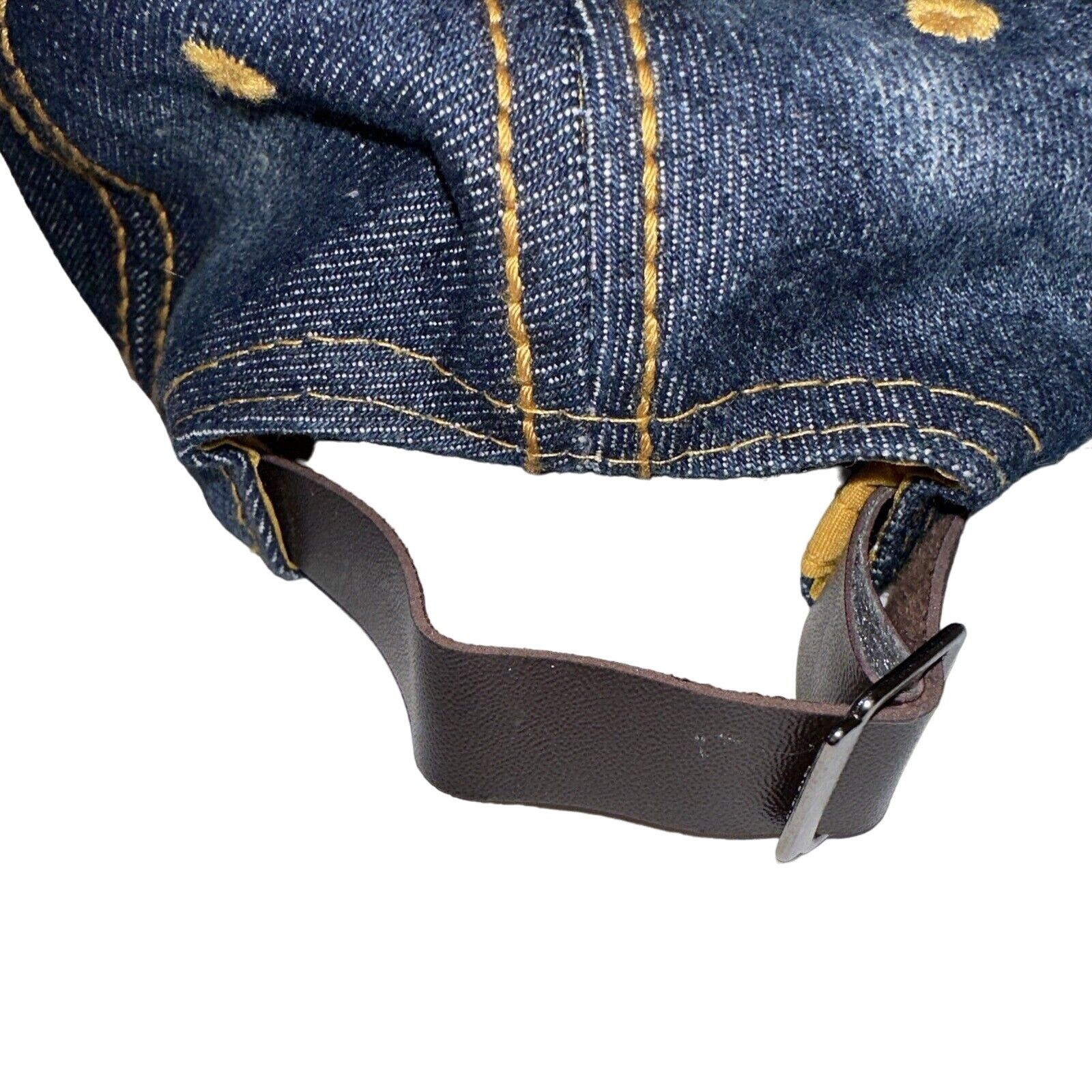 Other 29 Palms Cap Hat Faux Pearls & Rhinestone Blue Jean Leather Size ONE SIZE - 9 Thumbnail