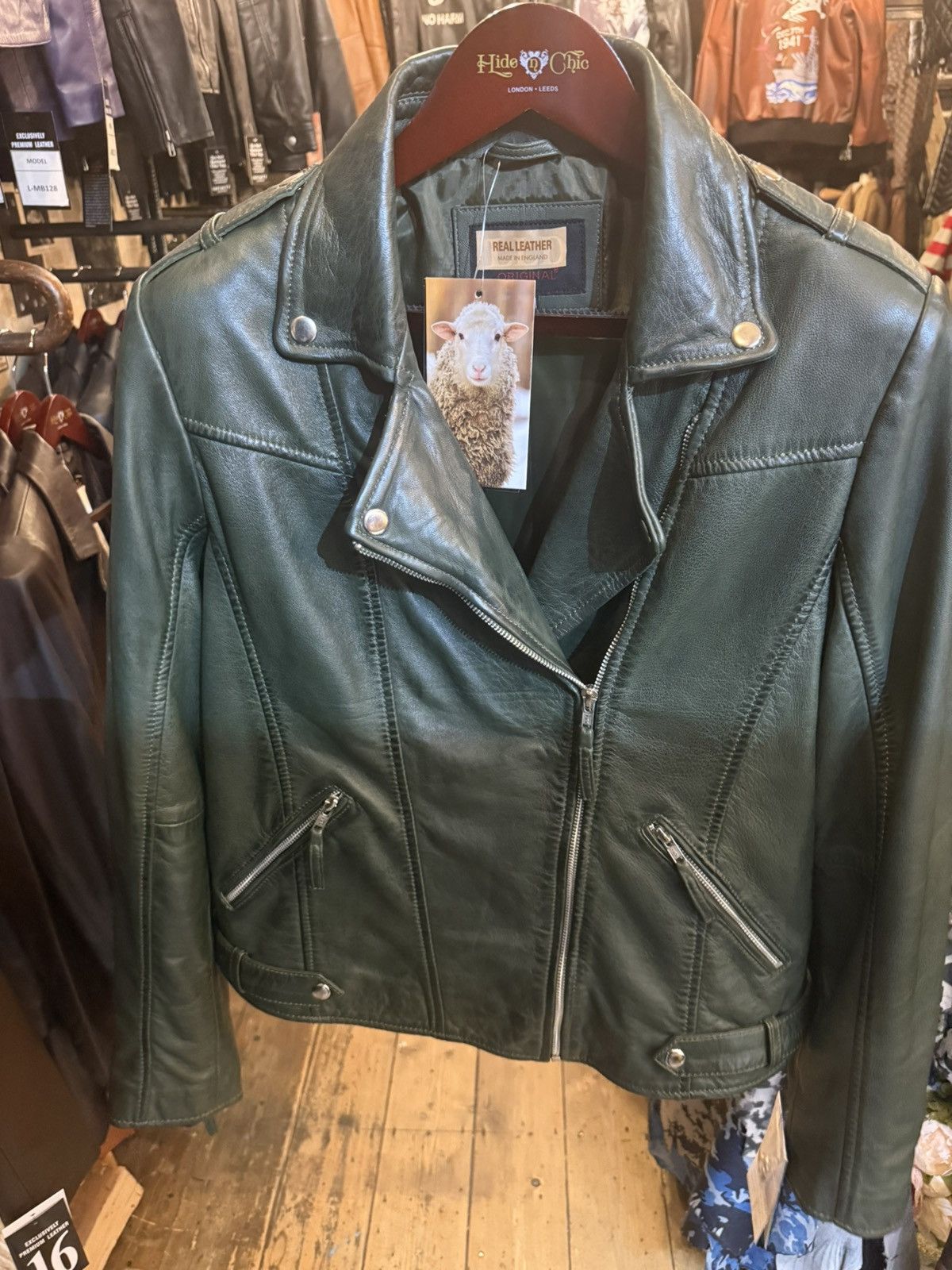 Handmade Premium Green Real Leather Biker Jacket – Timeless Style Size US XS / EU 42 / 0 - 2 Thumbnail