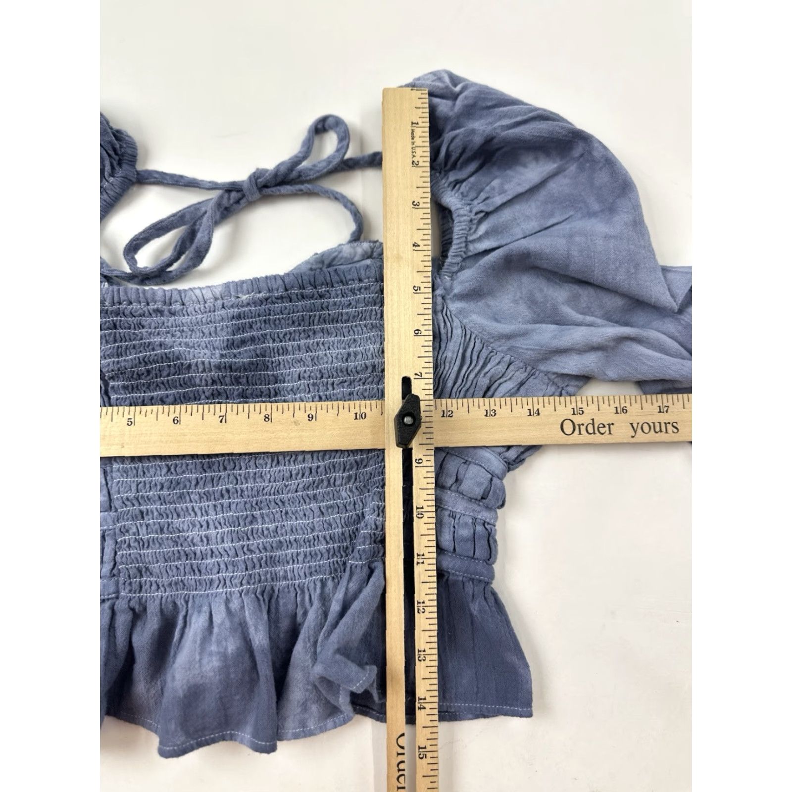 Free People VINTAGE Free People Shirt Women’s M Blue Tie Dye Boho Peasant Blouse Top Size M / US 6-8 / IT 42-44 - 7 Thumbnail