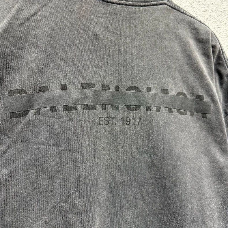 Balenciaga Balenciaga Covered Tape Logo Washed Distressed Short Sleev Size US S / EU 44-46 / 1 - 6 Thumbnail