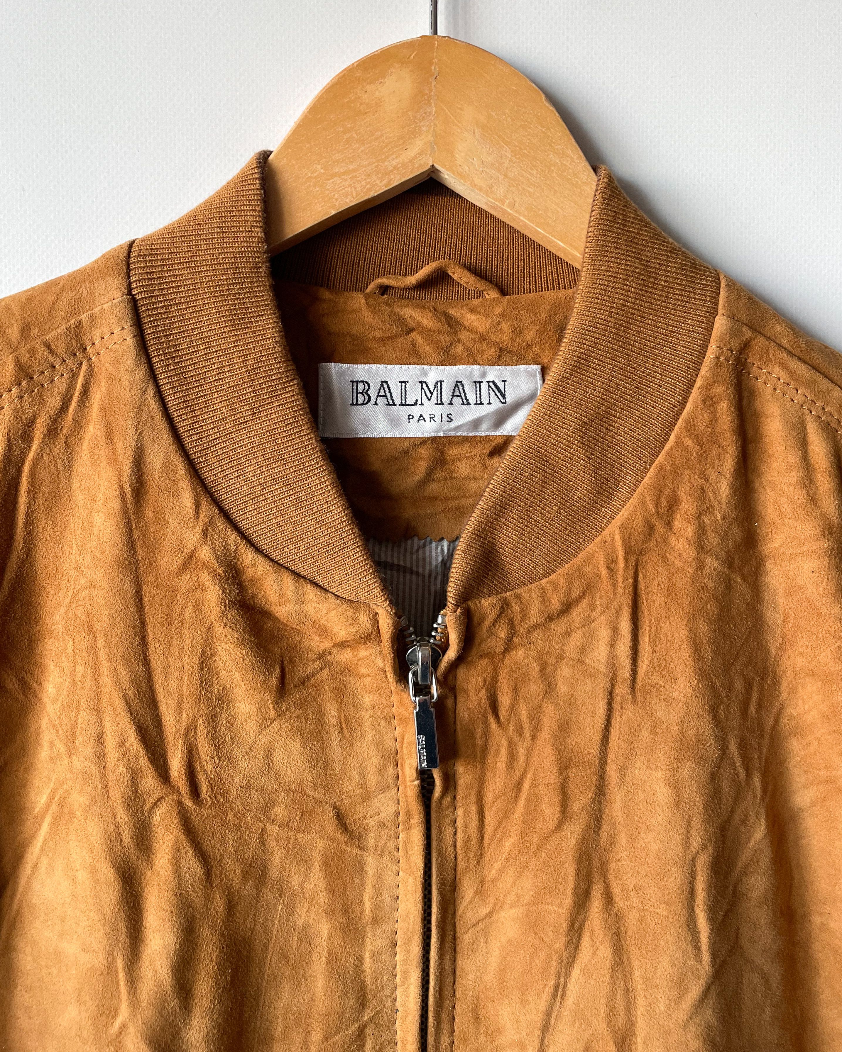 Balmain Balmain Suede Bomber Jacket Size US M / EU 48-50 / 2 - 2 Thumbnail