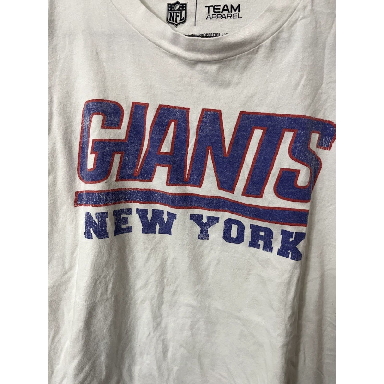 NFL VINTAGE NY Giants NFL Team Apparel Men's White Distressed T-Shirt M Medium Relaxed Size US M / EU 48-50 / 2 - 3 Thumbnail