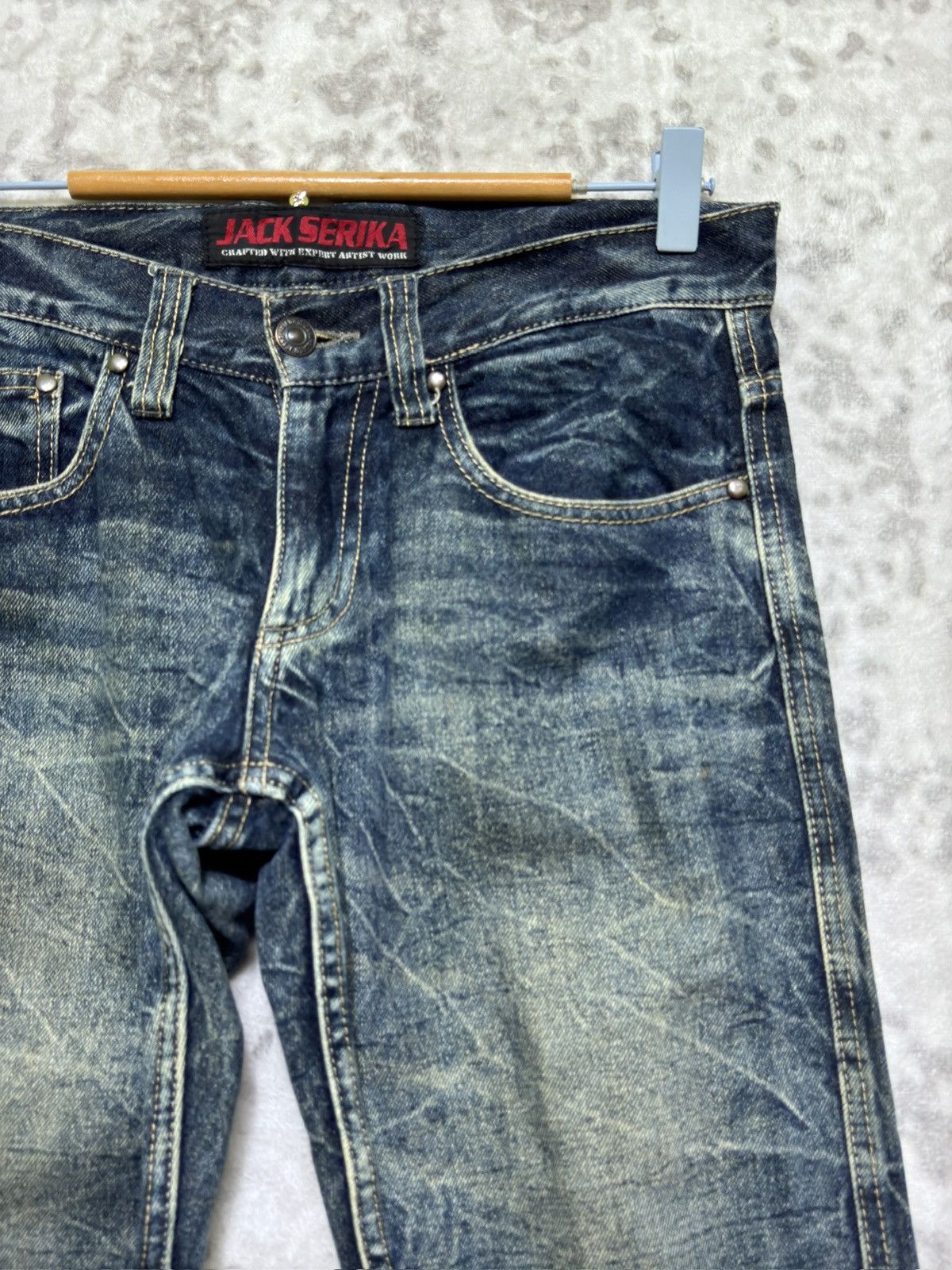Hysteric Glamour Rare Flare Jack Serika Low Rise Denim Angel Wing Back Print Size US 30 / EU 46 - 5 Thumbnail