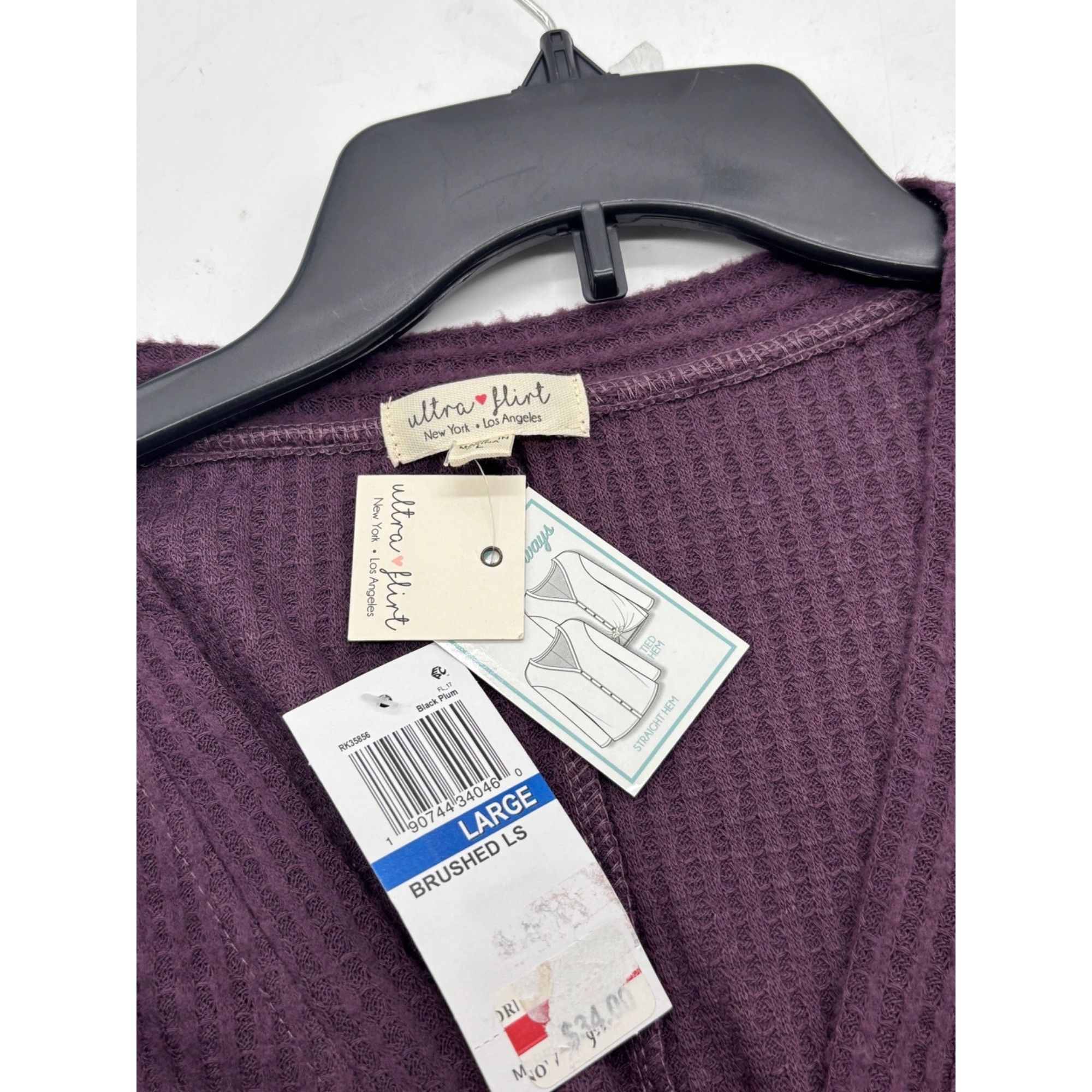 Other Ultra Flirt Junior's Waffle Knit Versatile Cardigan Top, Bla Size L / US 10 / IT 46 - 7 Thumbnail