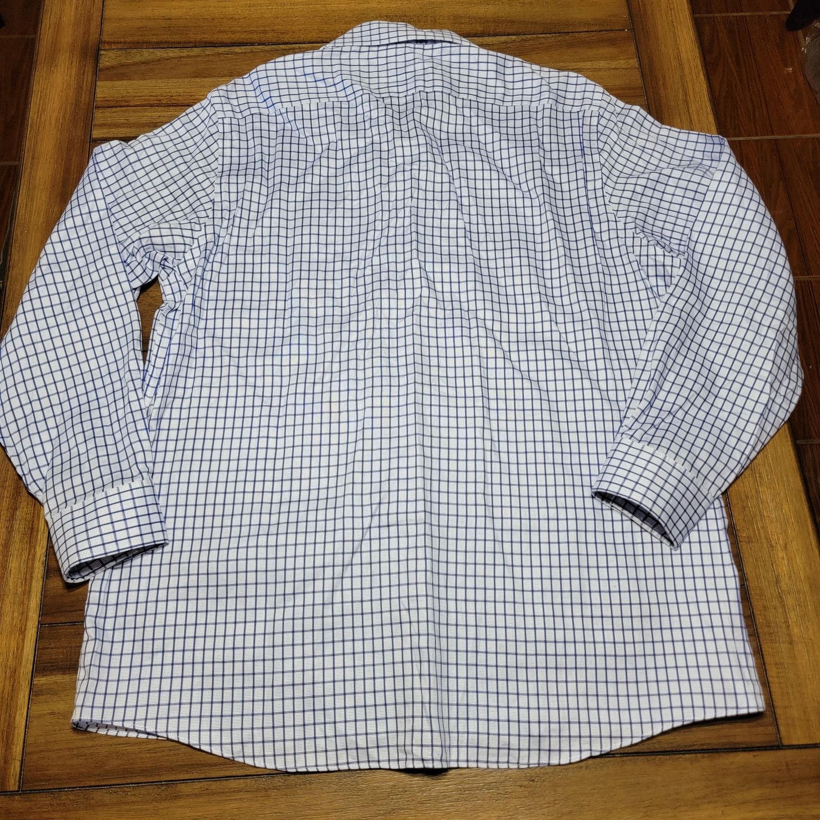 Michael Kors Michael Kors LS Blue Squares Full Button Shirt - 17 34/35 Size US XXL / EU 58 / 5 - 3 Thumbnail
