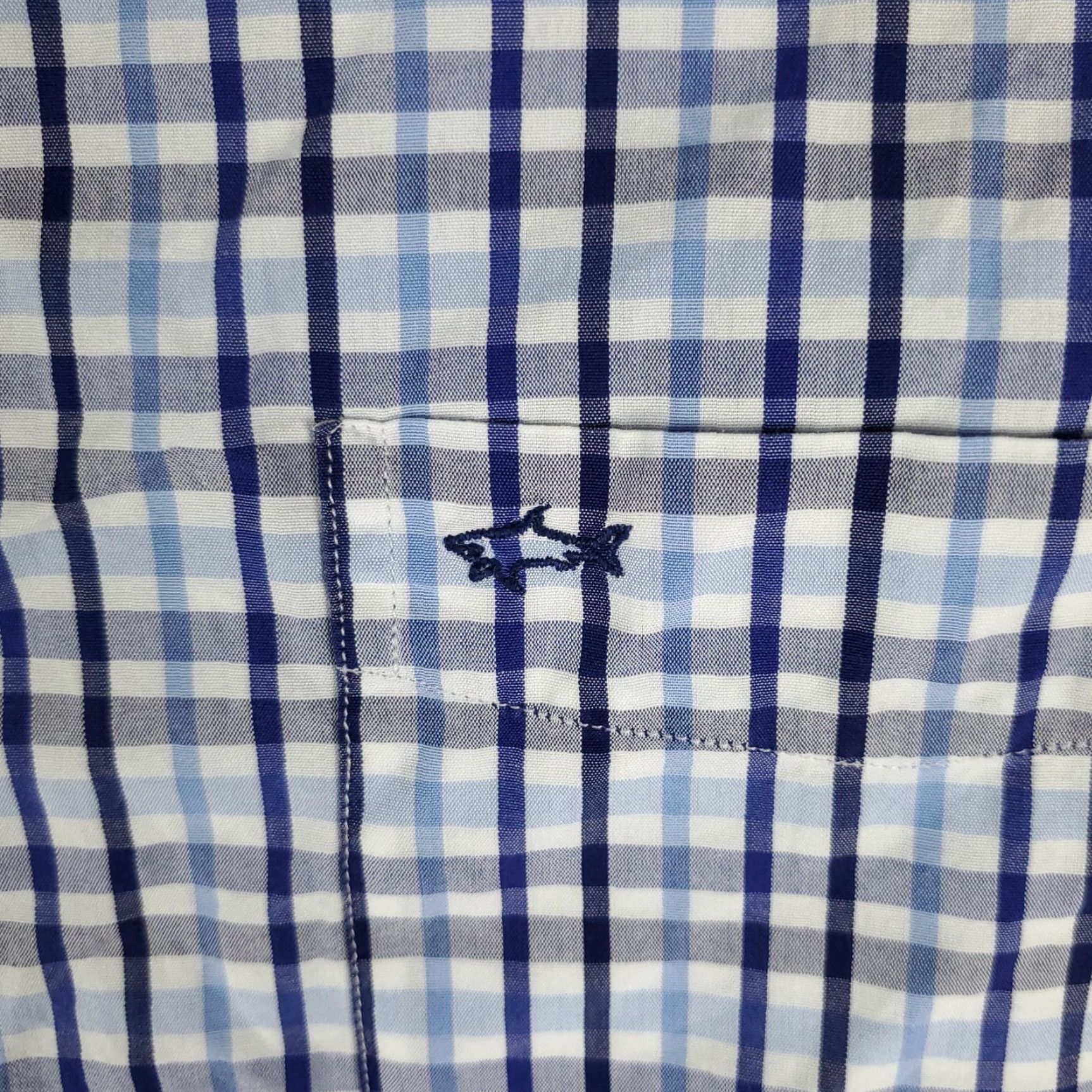 Paul & Shark Paul & Shark Shirt Mens 44 Blue Check Button-Up Short Sleeve Casual Cotton Shirt 44 Blue Men’s Shirt Size US XXL / EU 58 / 5 - 2 Thumbnail