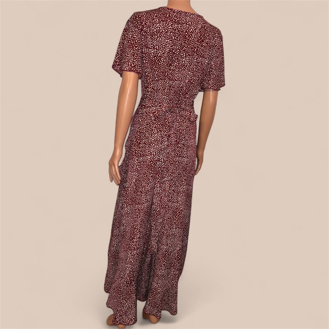 The Unbranded Brand Simplee True Wrap Red Wine Dress Size Large Size L / US 10 / IT 46 - 2 Thumbnail
