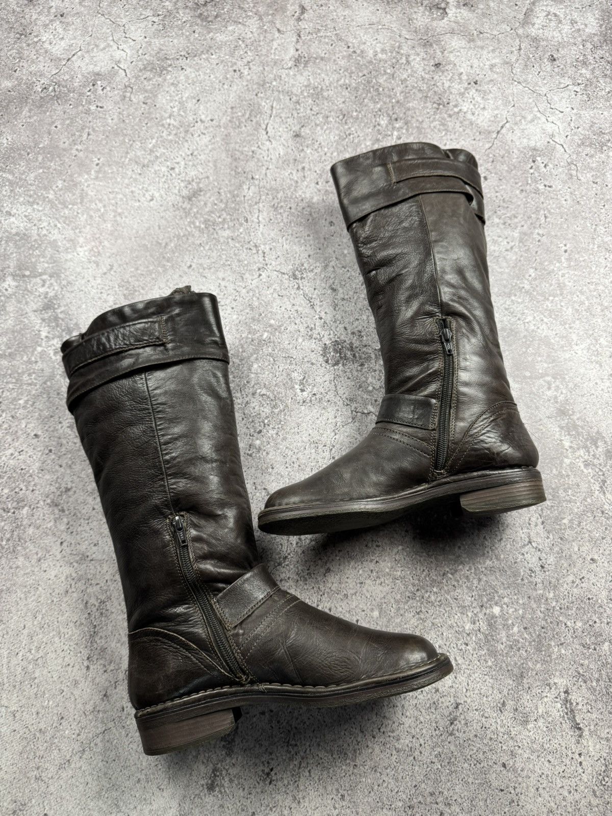 If Six Was Nine Vintage AS 98 Heel Rick Owens Style Leather Biker Boots Y2K Size US 8 / IT 38 - 18 Thumbnail