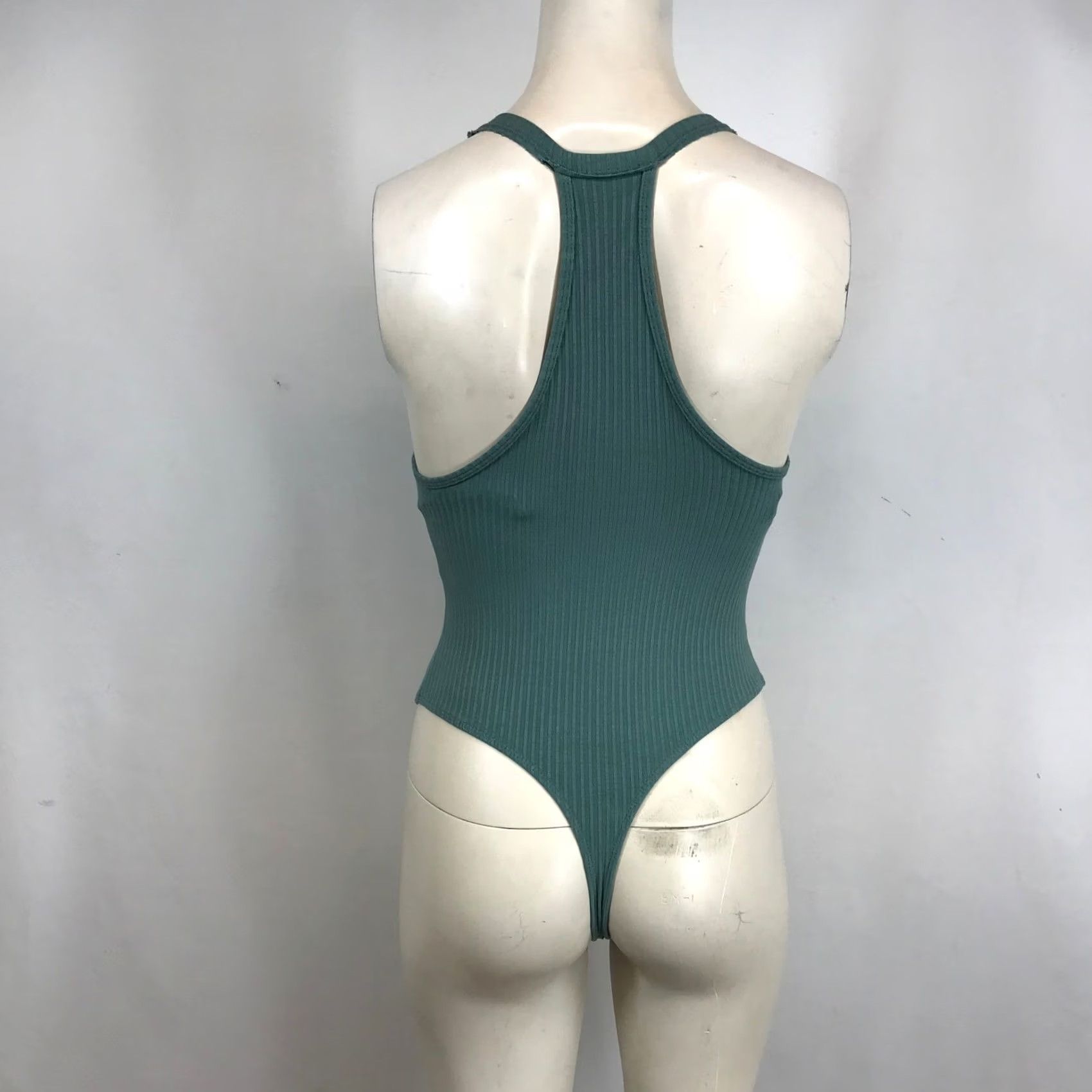 Free People VINTAGE? No — Intimately Free People Bodysuit Teal Green Ribbed Racerback Thong One Piece XS Womens Size XS / US 0-2 / IT 36-38 - 5 Thumbnail